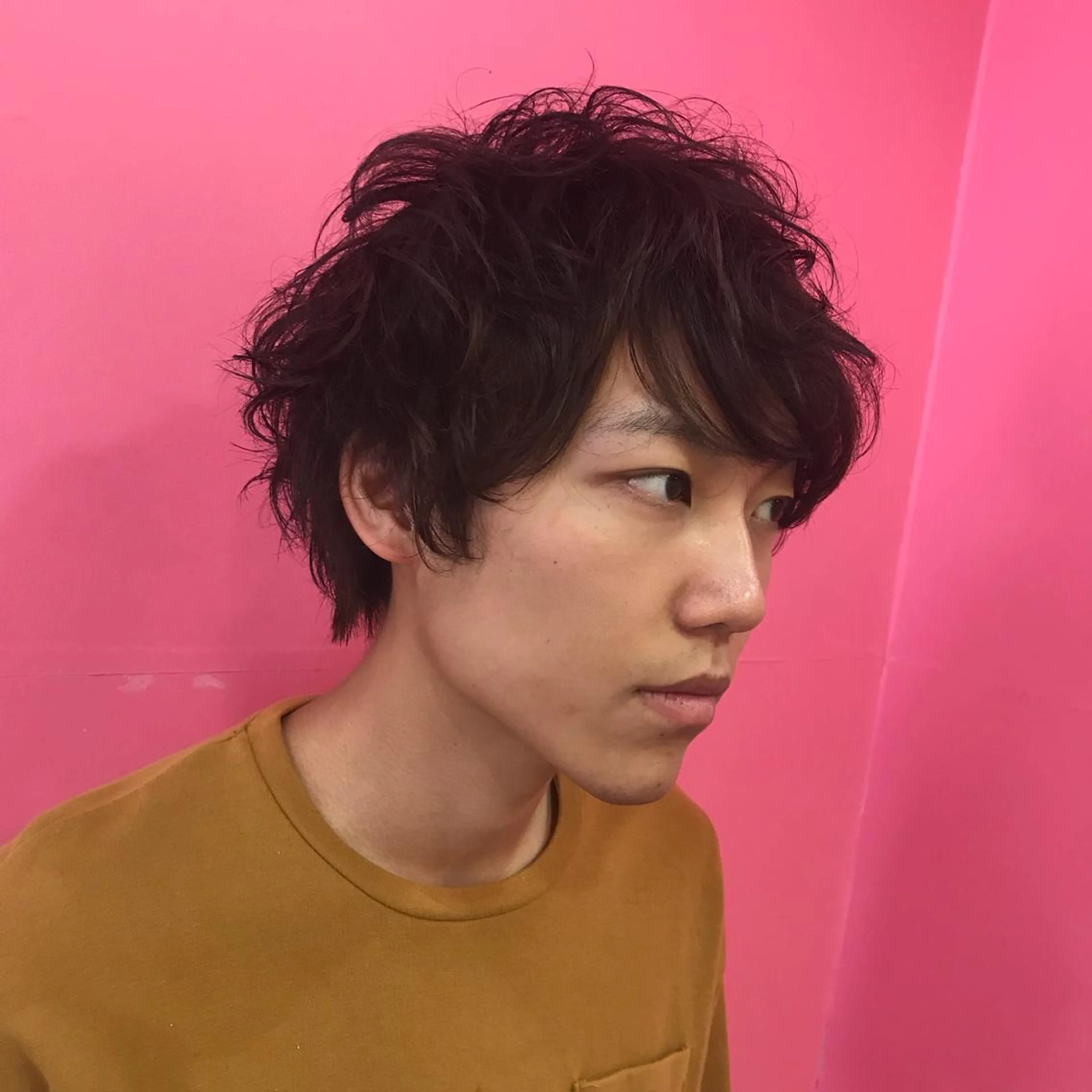 ショート カラー パーマ メンズ マッシュウルフ マッシュ メンズウルフカット ショートヘア ウルフカット カット Vir by browのヘアスタイル
