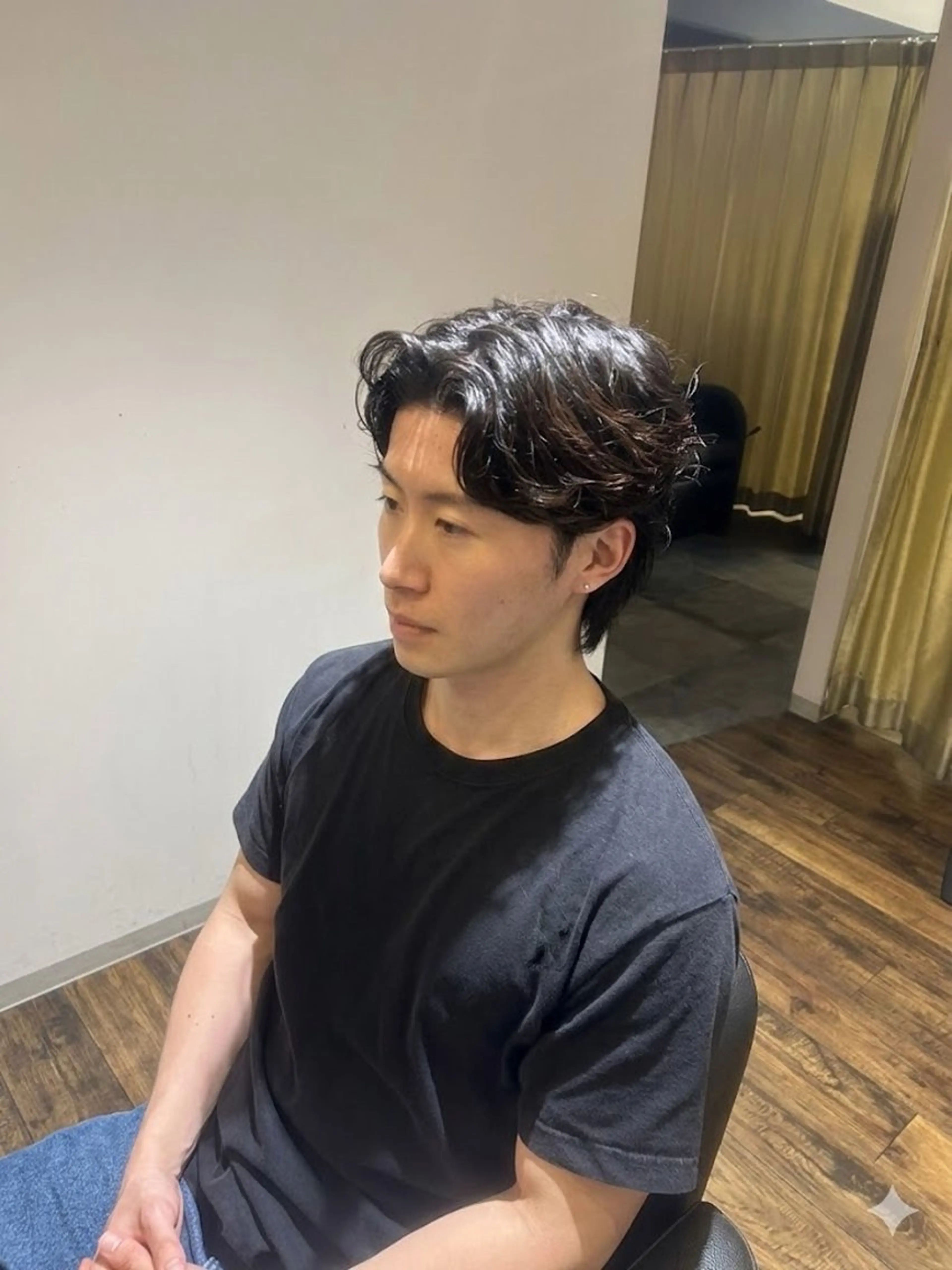 ミディアム パーマ ex-fa for men 早藤朋哉のヘアスタイル