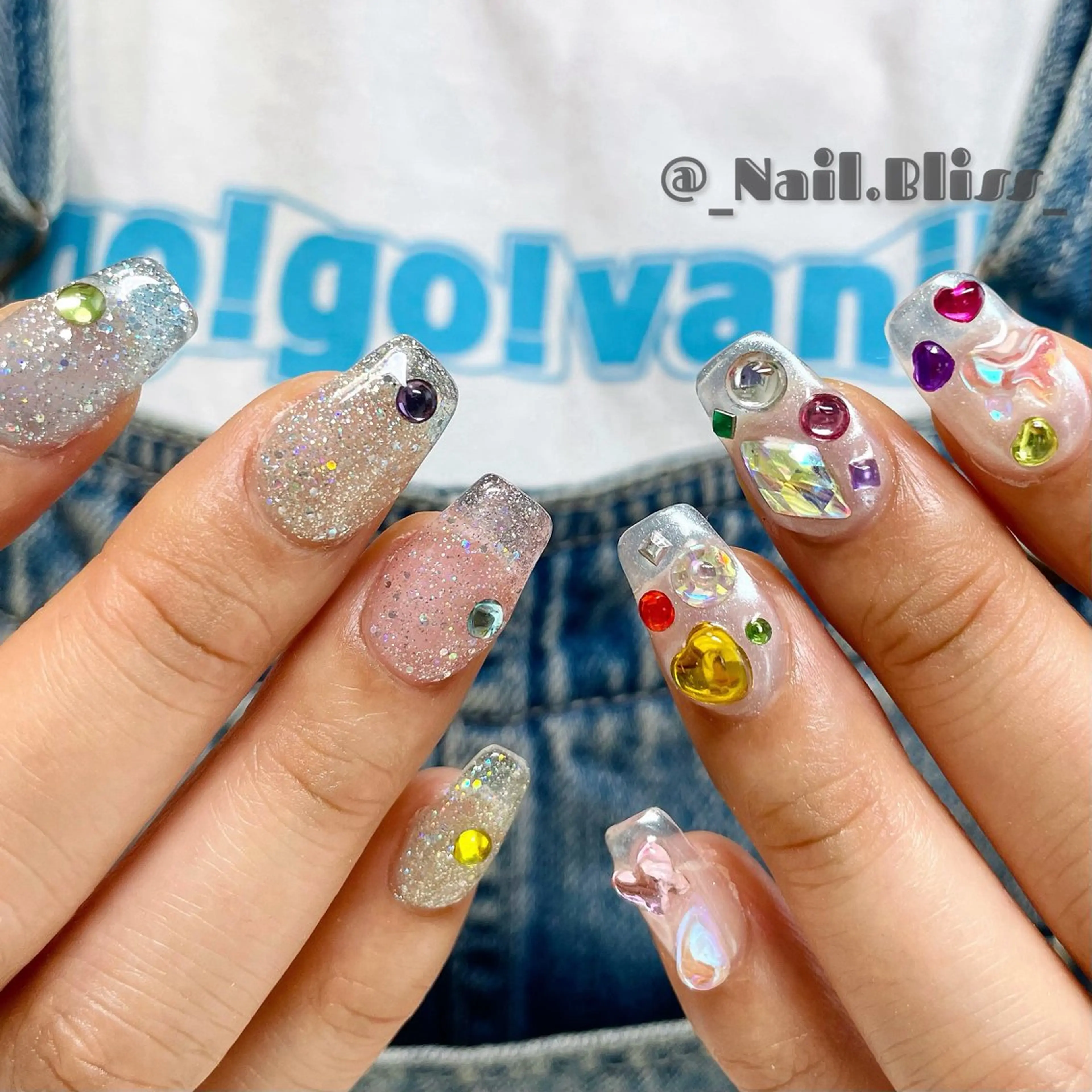 ネイル クリアネイル スカルプネイル ハンドネイル NAIL BLISSのネイルデザイン