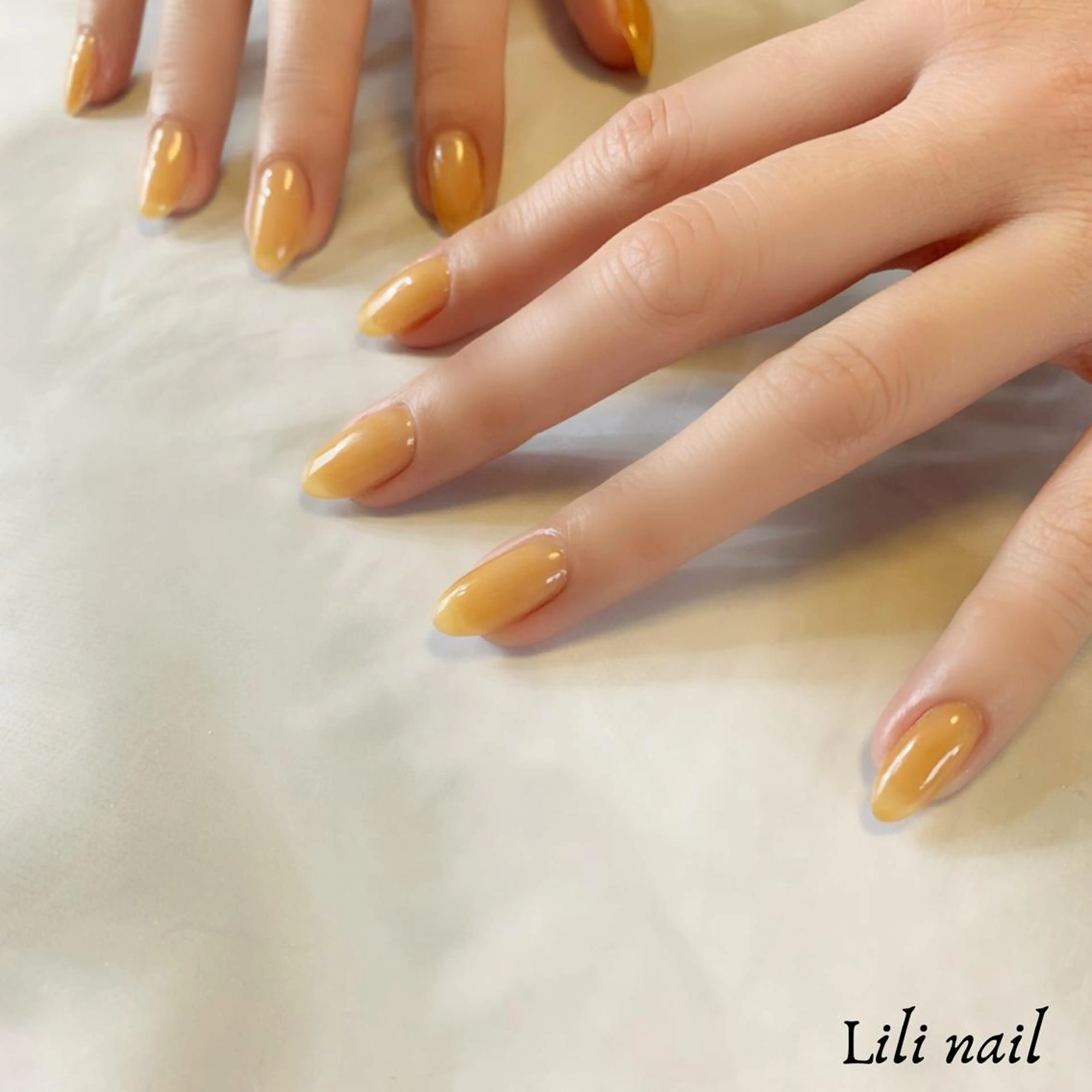 ネイル ブルー オレンジ ハンドネイル Lilibeauty salonのネイルデザイン