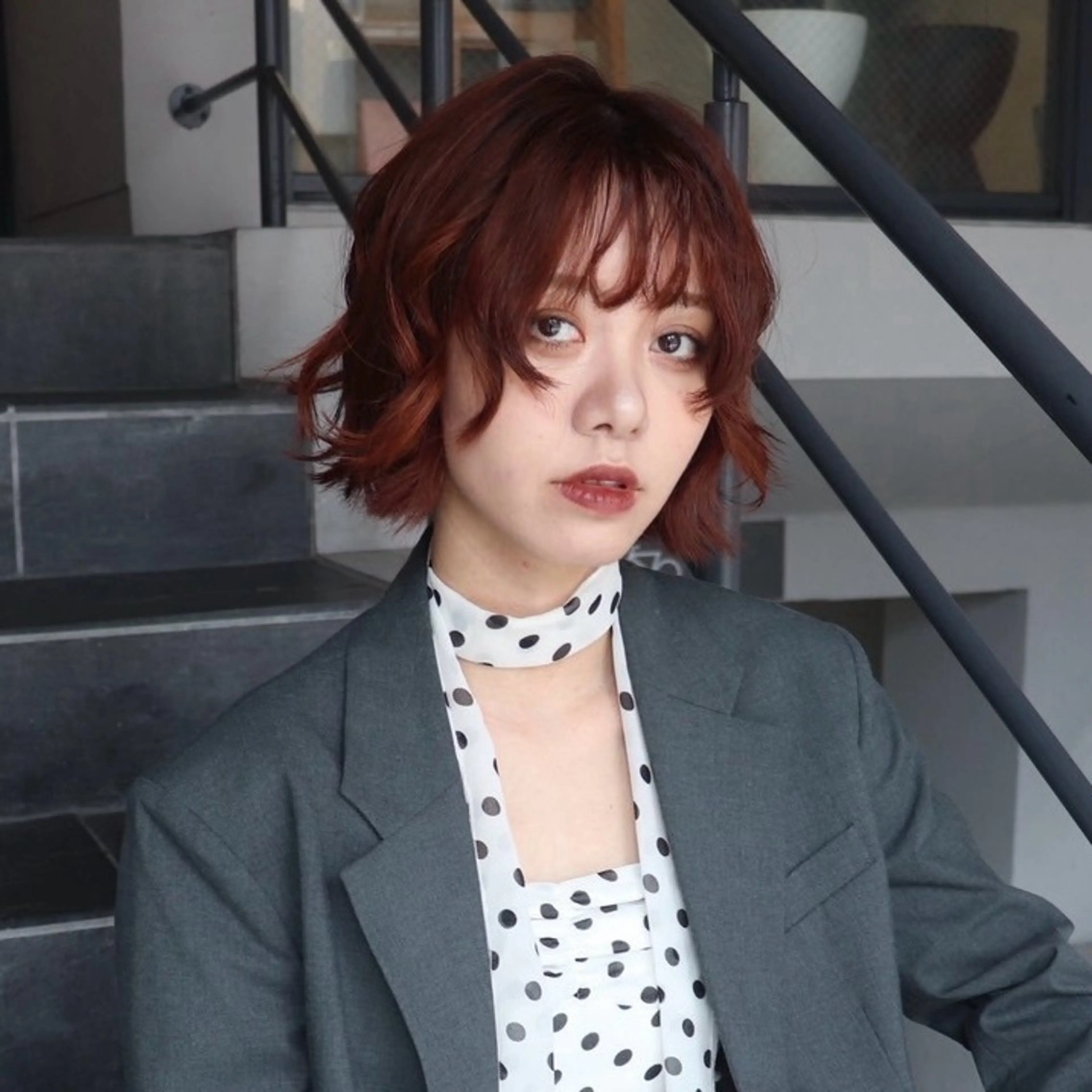 ショート カラー ブリーチ ブラウンカラー ブリーチなしカラー ヘアカラー トリートメント 望 吹のヘアスタイル