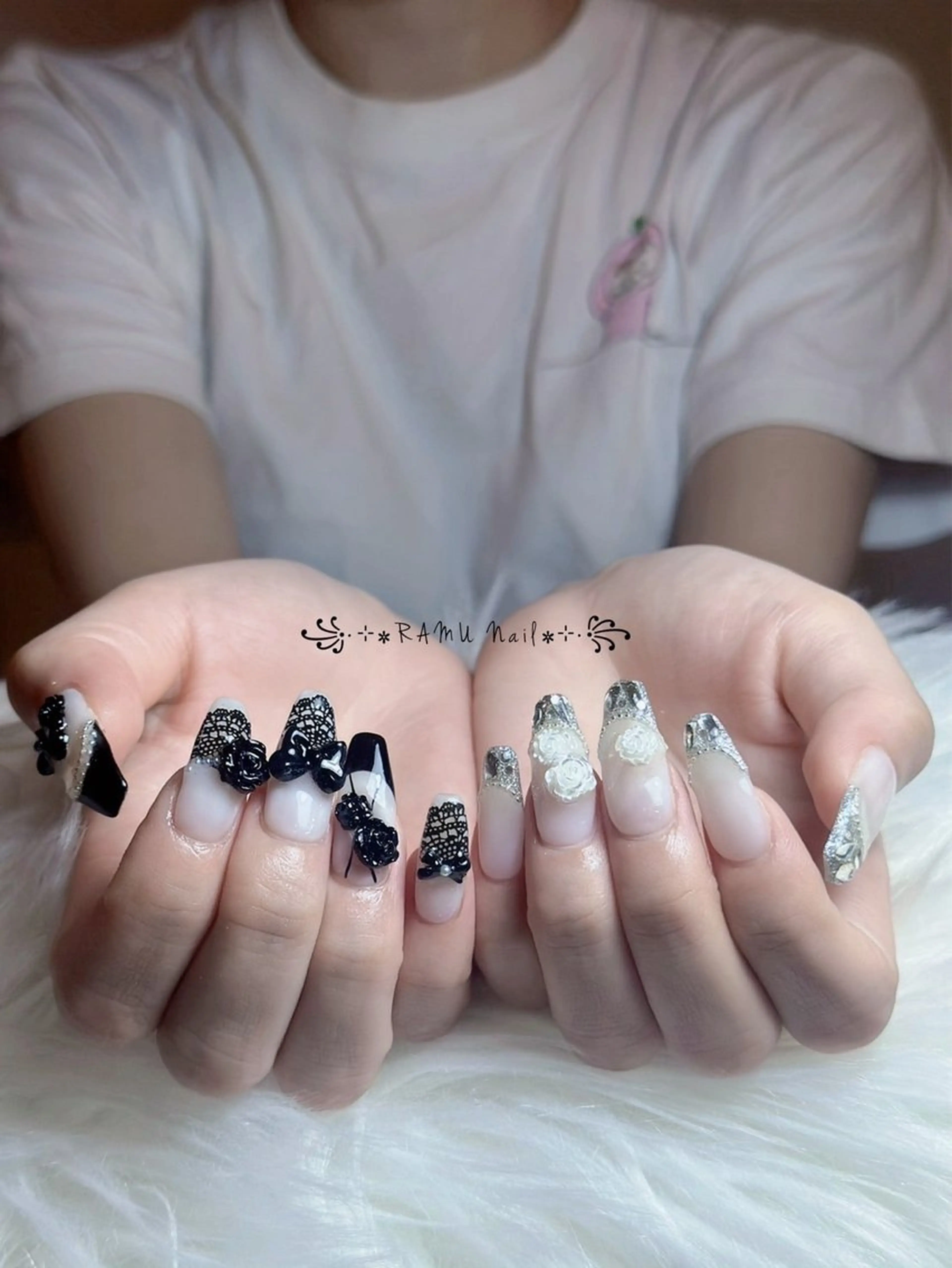 ネイル キラキラネイル マグネットネイル ミラーネイル ピンク 夏ネイル ハンドネイル RAMU Nail 恵比寿店のネイルデザイン