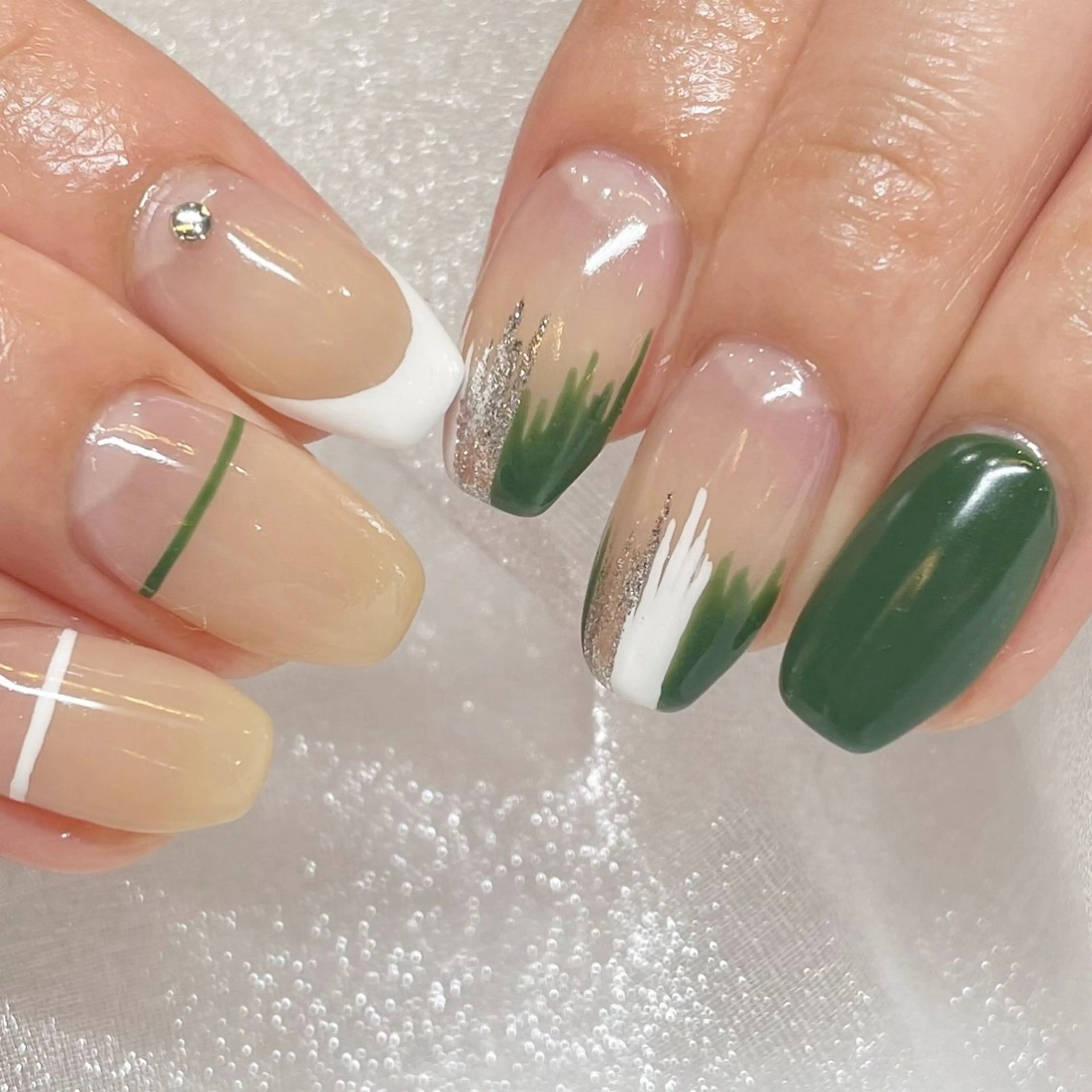 ネイル グリーン ハンドネイル Tsukahara 🌷仙台PARCOのネイルデザイン