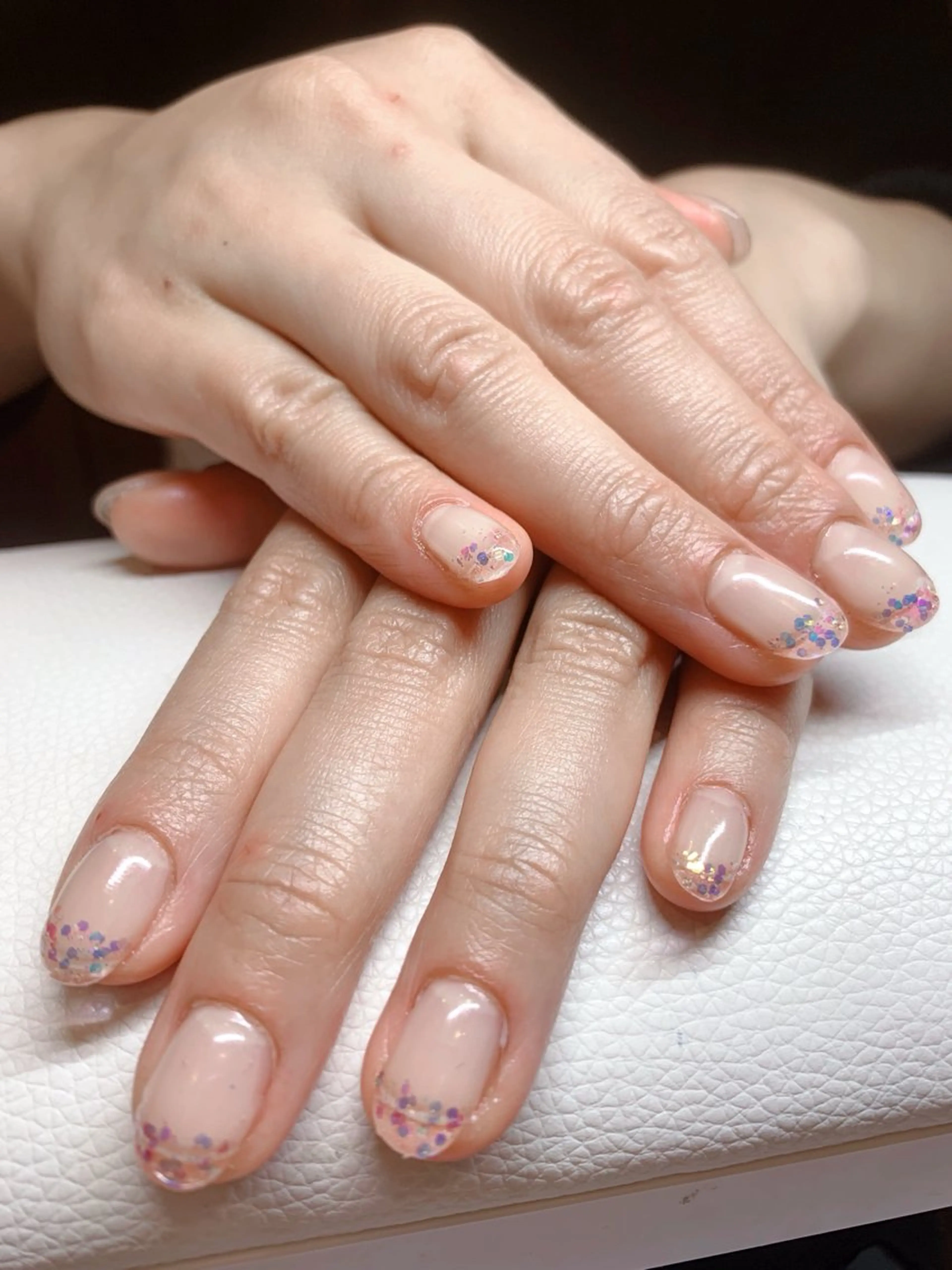 付け替えコース・ラメグラデーション/オフ込み(当店のジェル付け替えのみ)/持ち込みパーツOK/シンプル/オフィスの写真