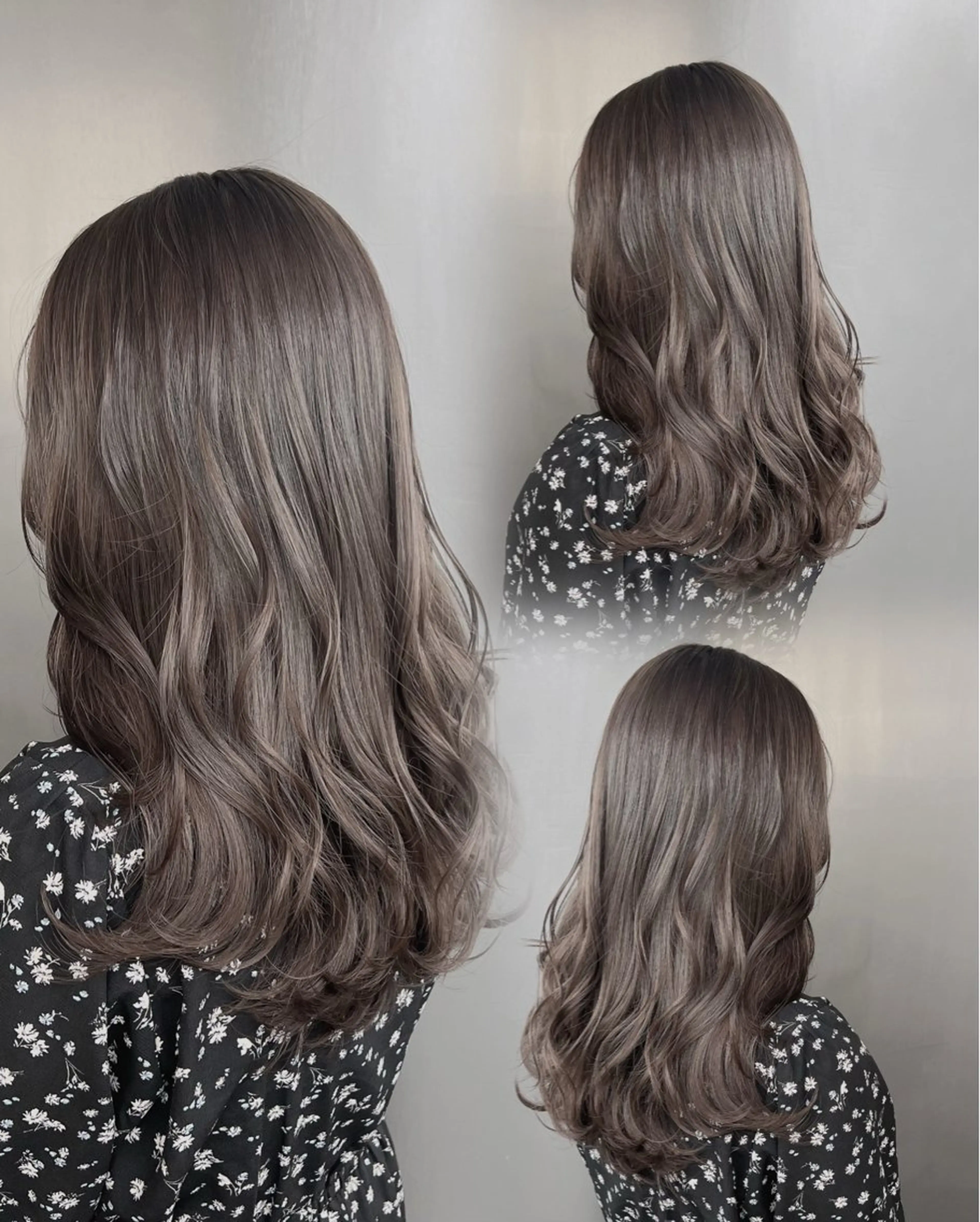 セミロング カラー 透明感カラー グレージュ/あいのヘアスタイル