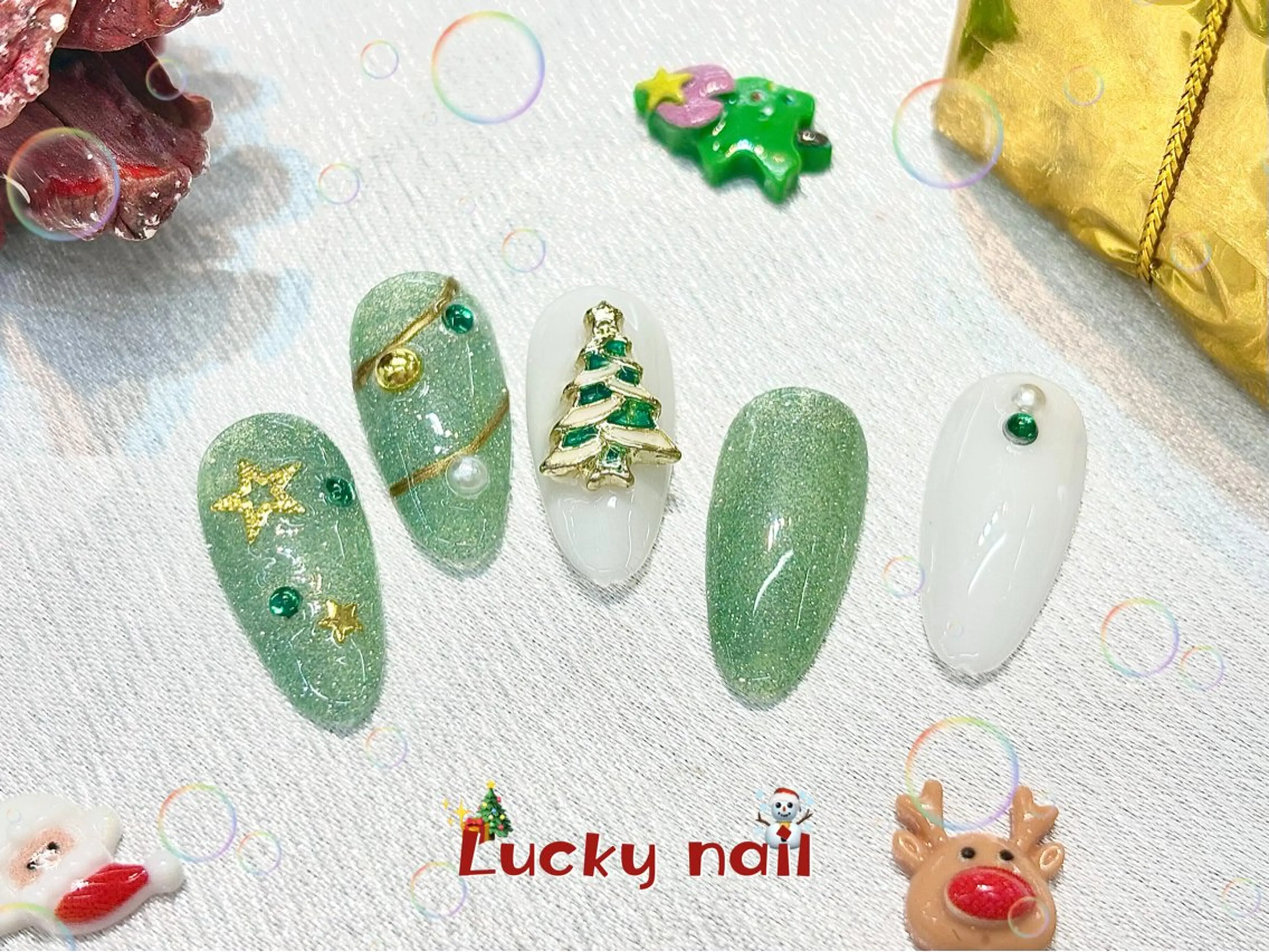 ネイル アートネイル チークネイル 長さ出し ジェルネイル マグネットネイル Lucky nail 小林和希のネイルデザイン