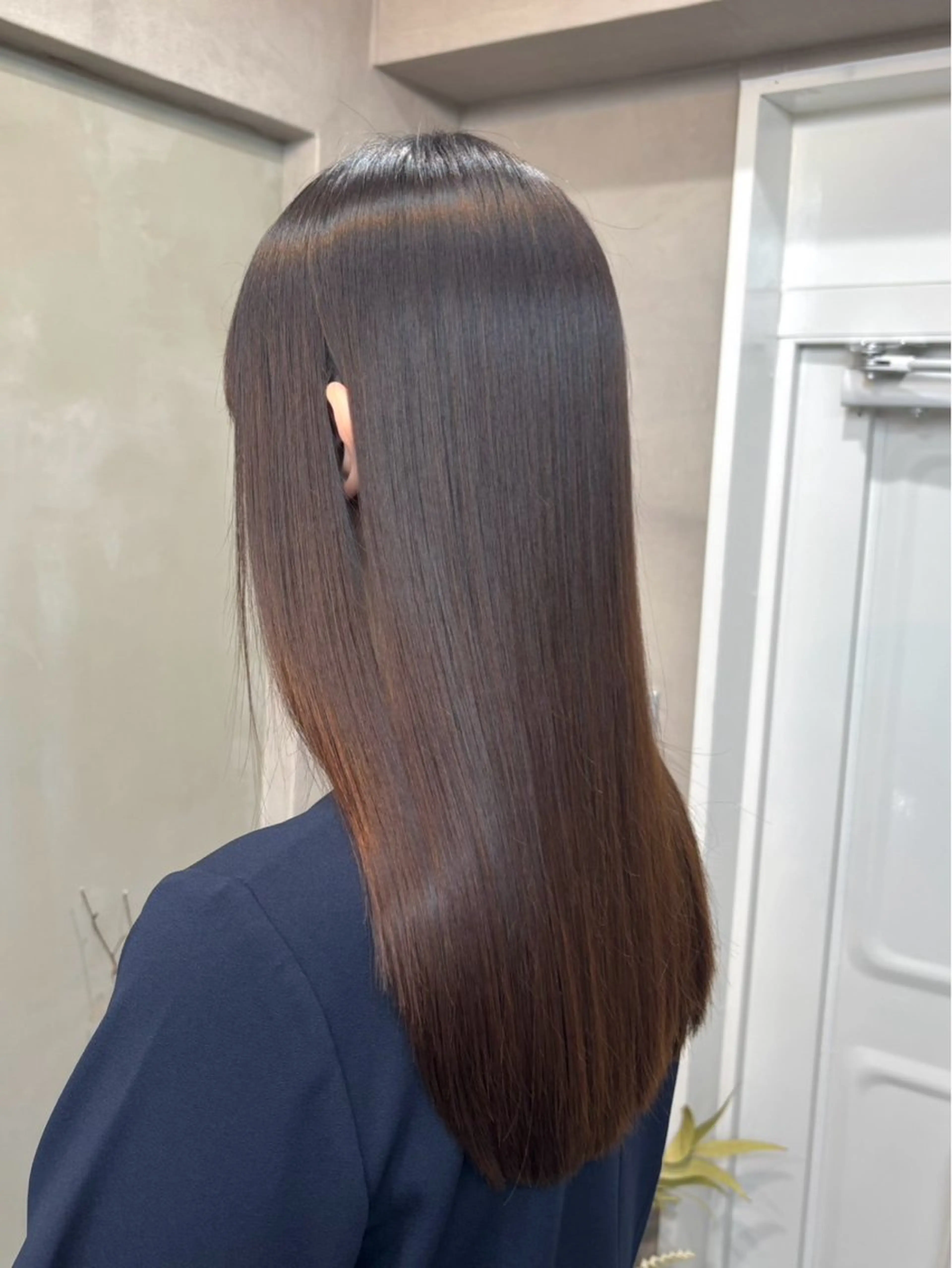 ロング 髪質改善 カット 縮毛矯正 トリートメント 髪質改善ストレート/ ブリーチ／渋谷　福田のヘアスタイル