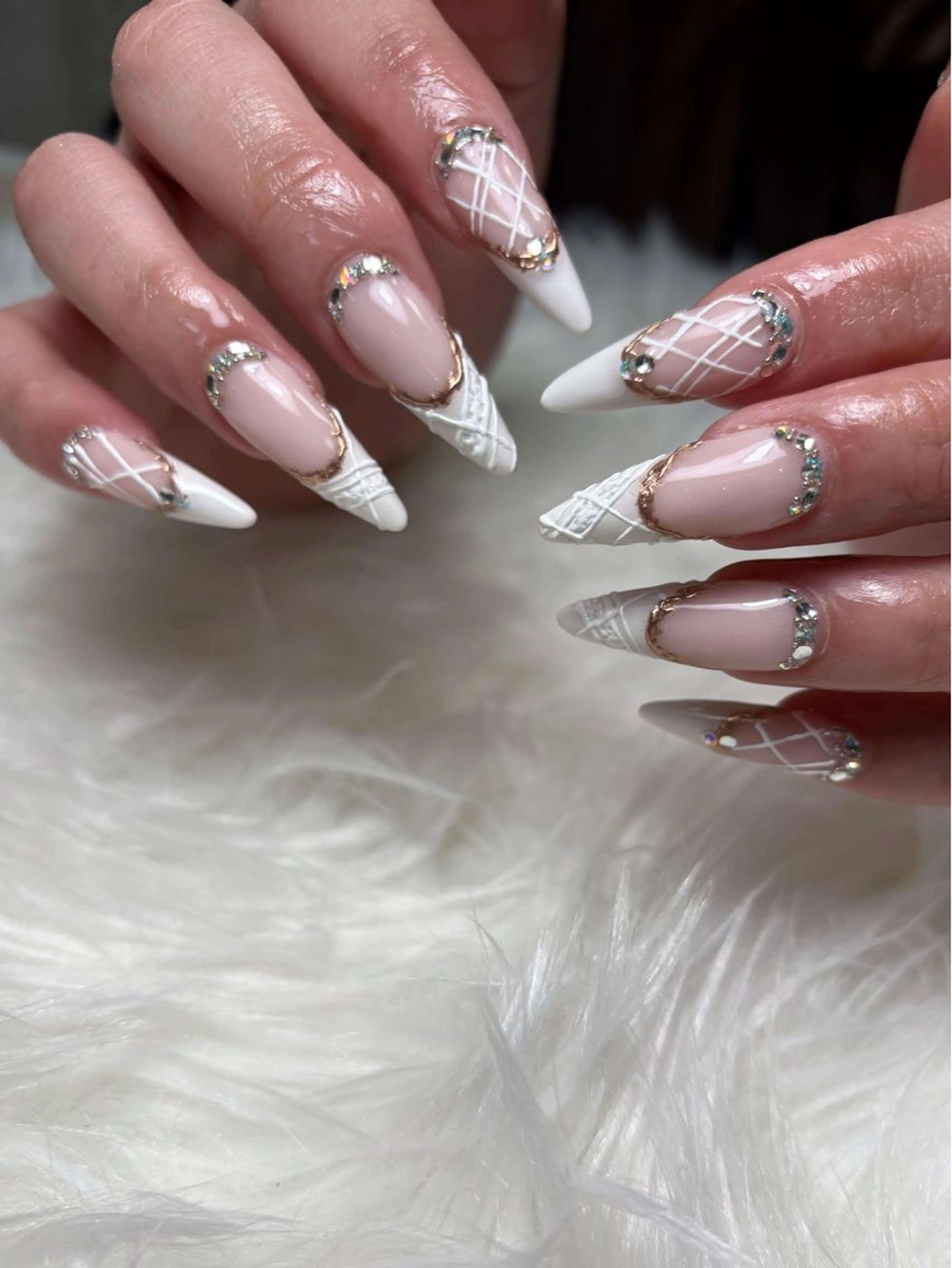 ネイル ロングネイル ミラーネイル スカルプネイル ハンドネイル Nailsalon E's cafeのネイルデザイン