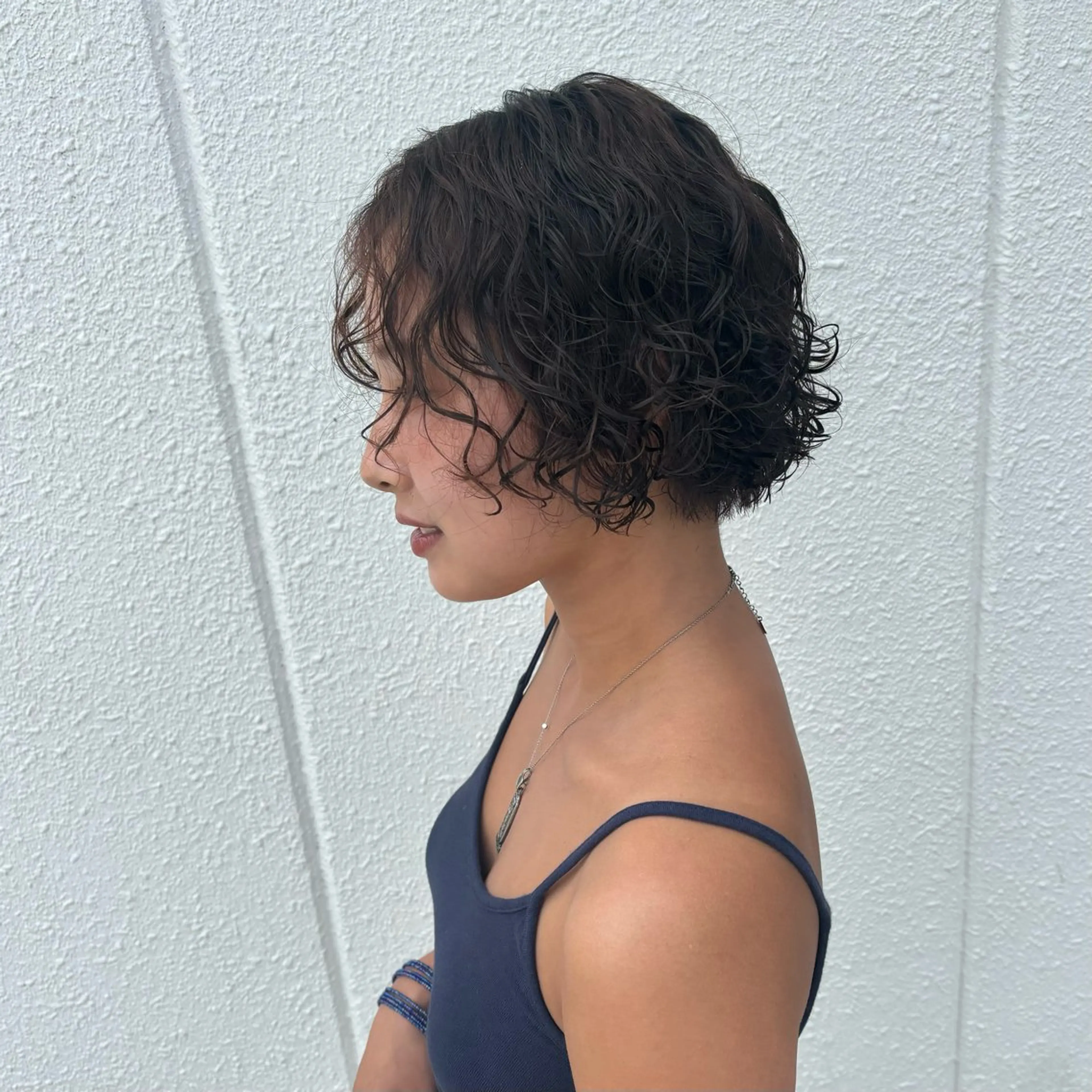 ミディアム パーマ 🎀ハイトーン/ 艶カラー/夕月🎀のヘアスタイル