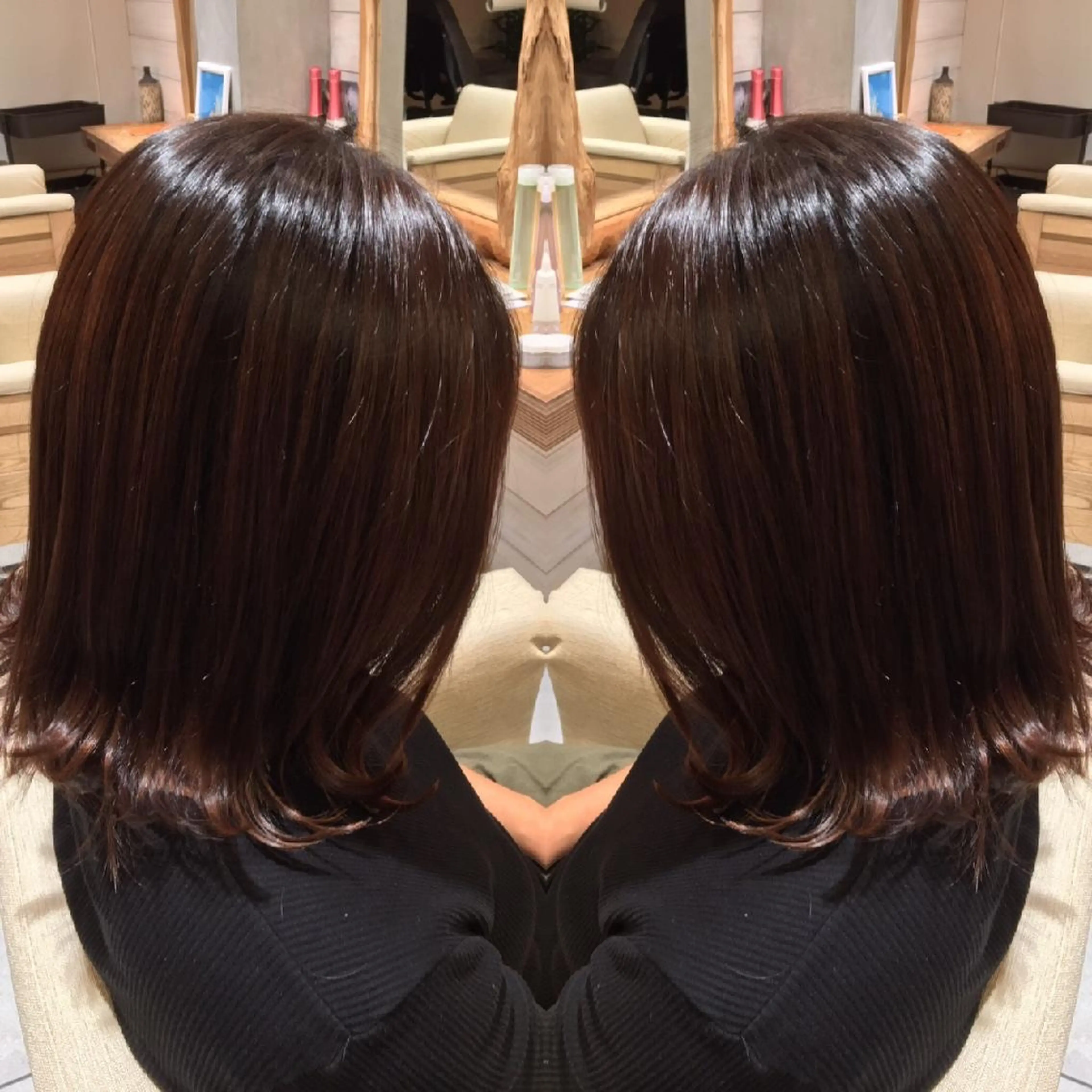 ミディアム 外ハネヘア マエダ タクヤのヘアスタイル