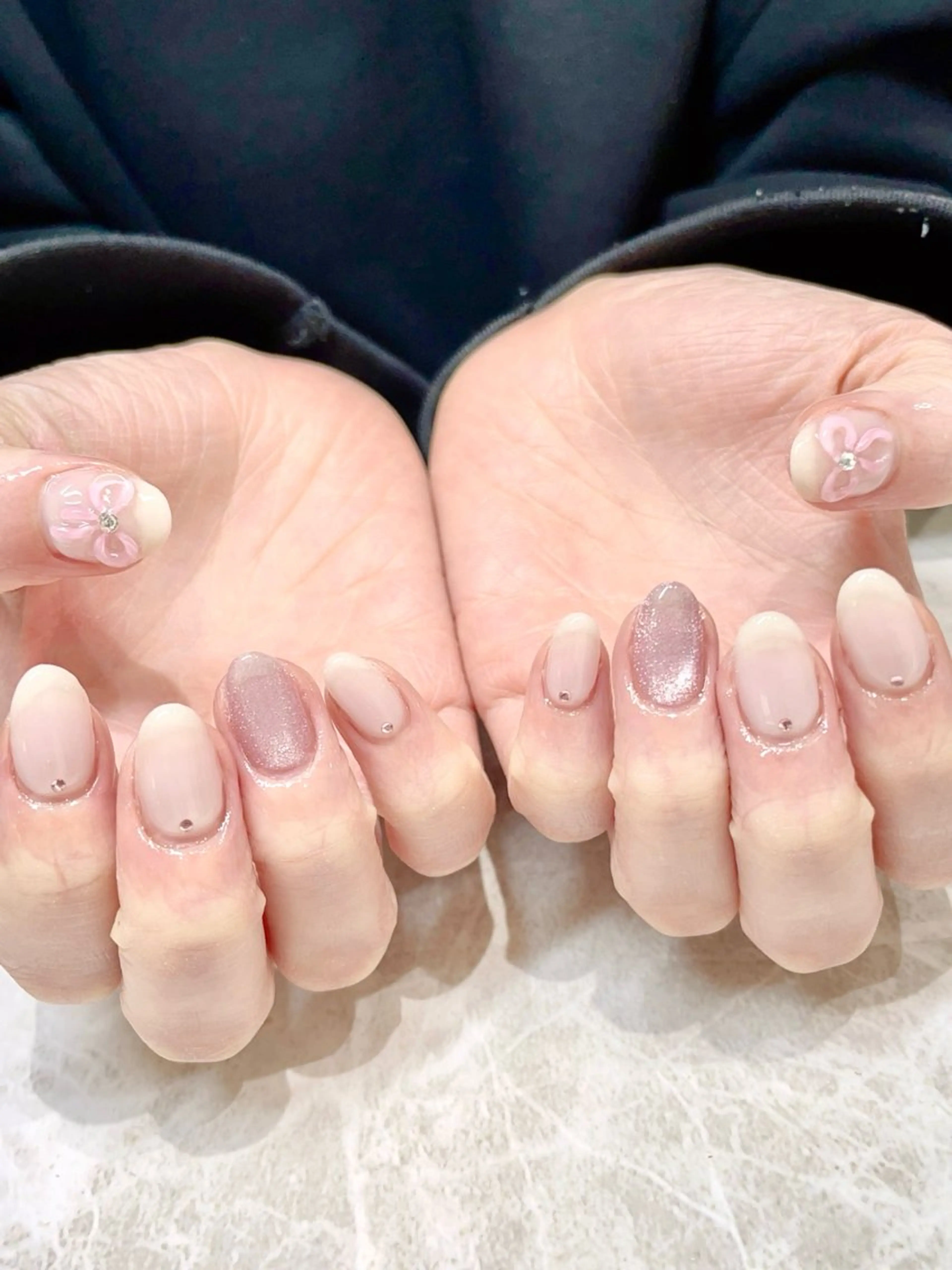 ネイル ぷっくりネイル リボン ハンドネイル 🐾佐藤 りえ🐾のネイルデザイン