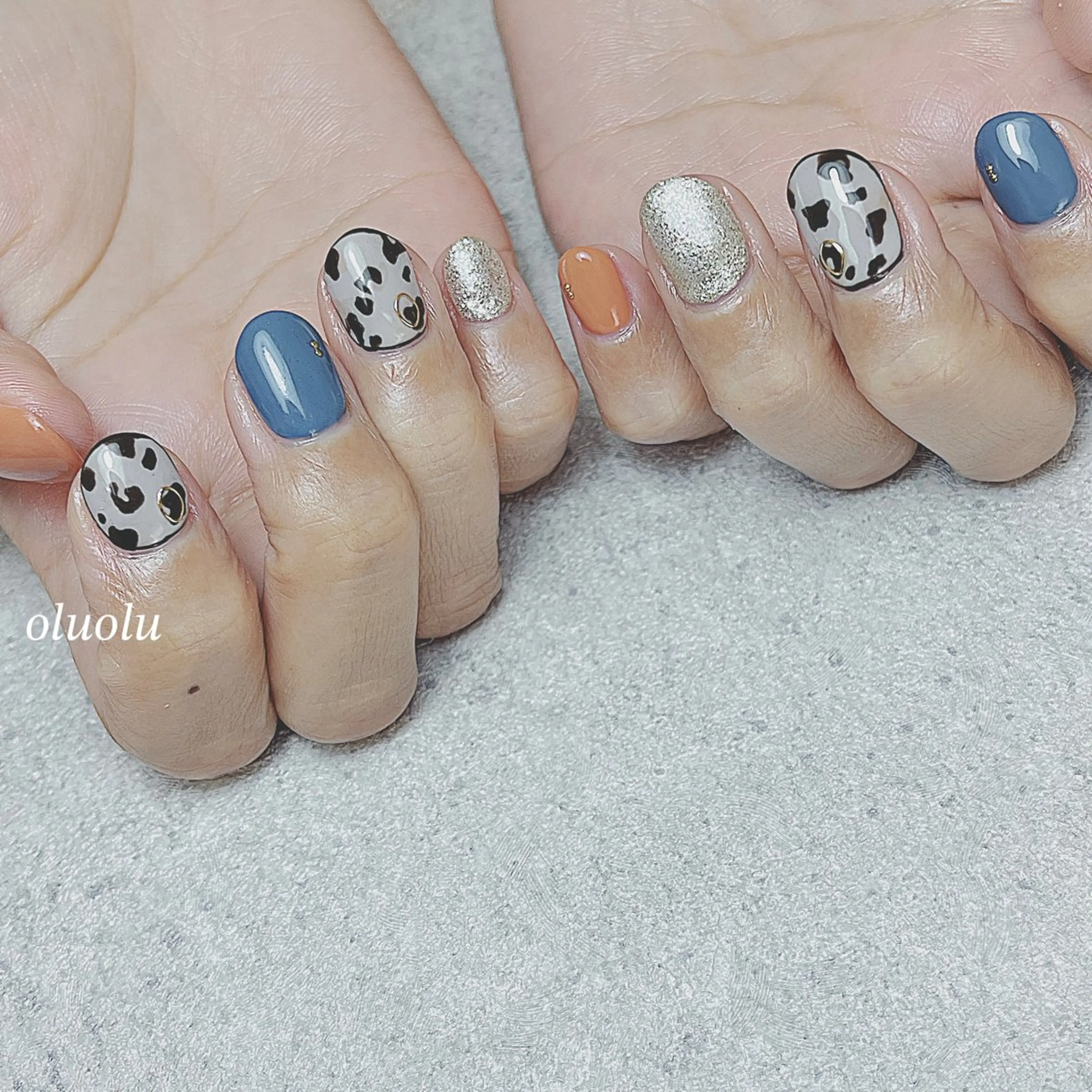 ネイル アニマル柄 アートネイル フットネイル ジェルネイル ニュアンスネイル ハンドネイル 大村 紬華のネイルデザイン