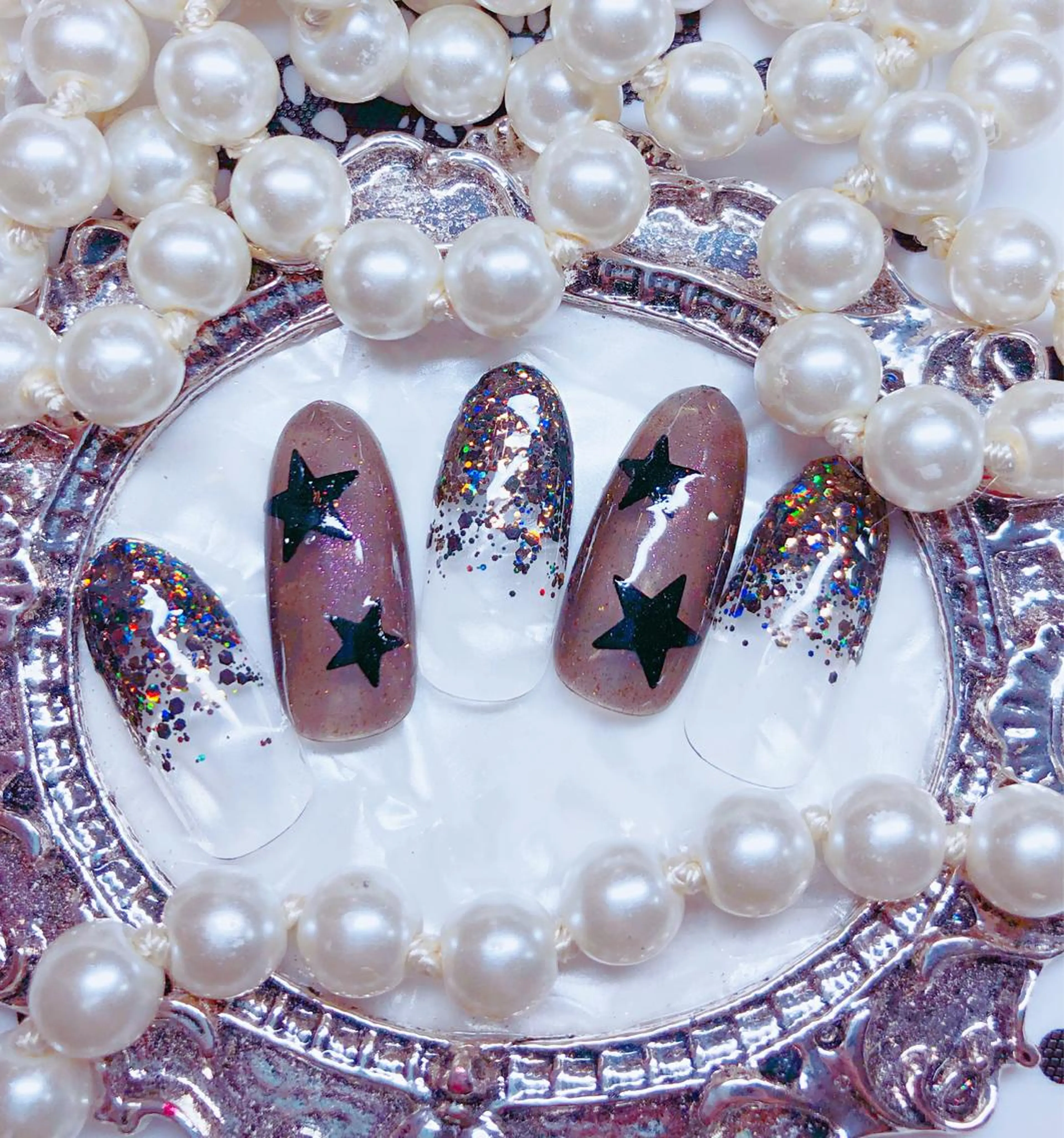 ネイル ハンドネイル マジック ミラーのネイルデザイン