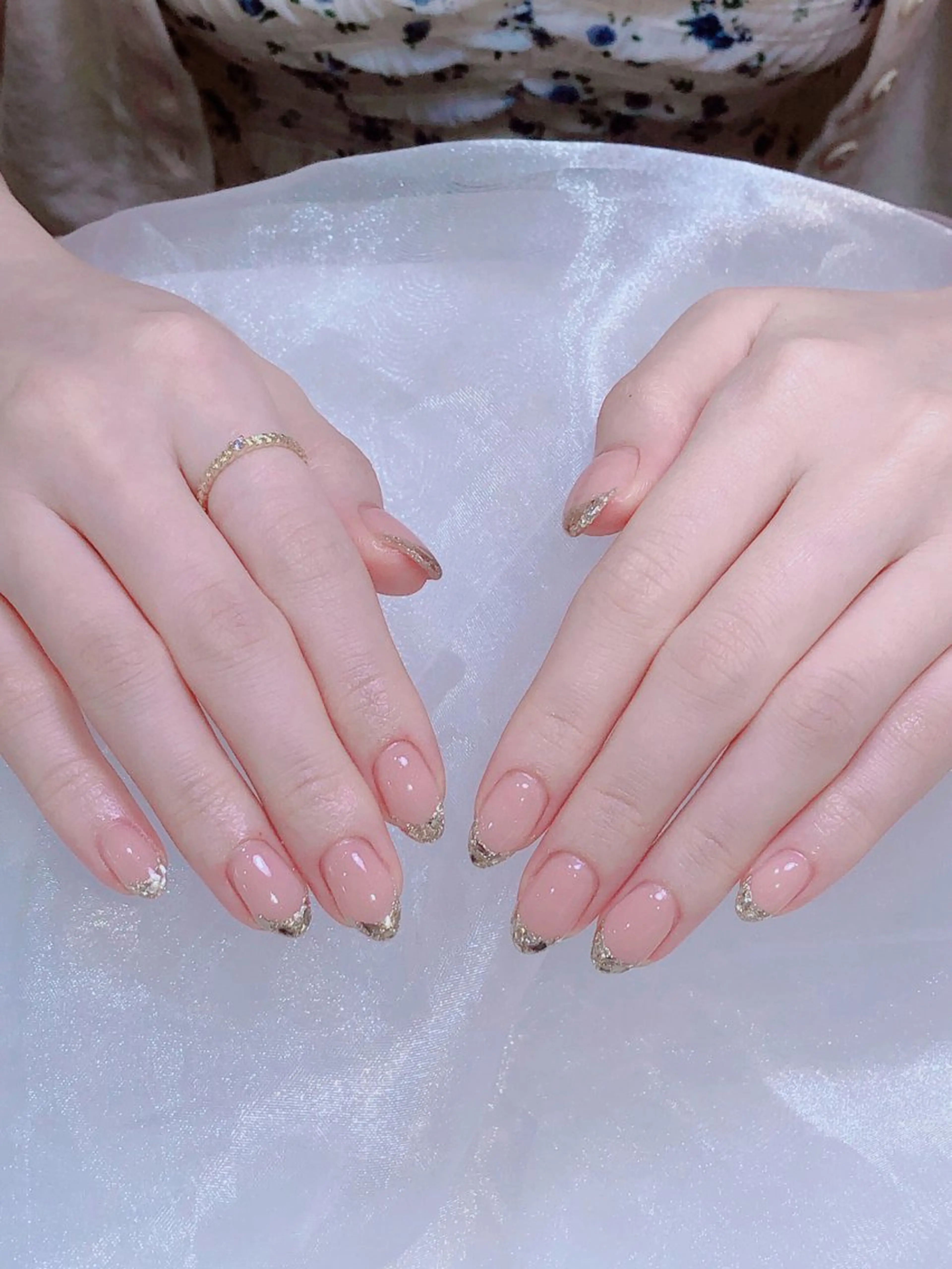 ネイル フレンチネイル ガラスフレンチ ハンドネイル SUNNY セイのネイルデザイン