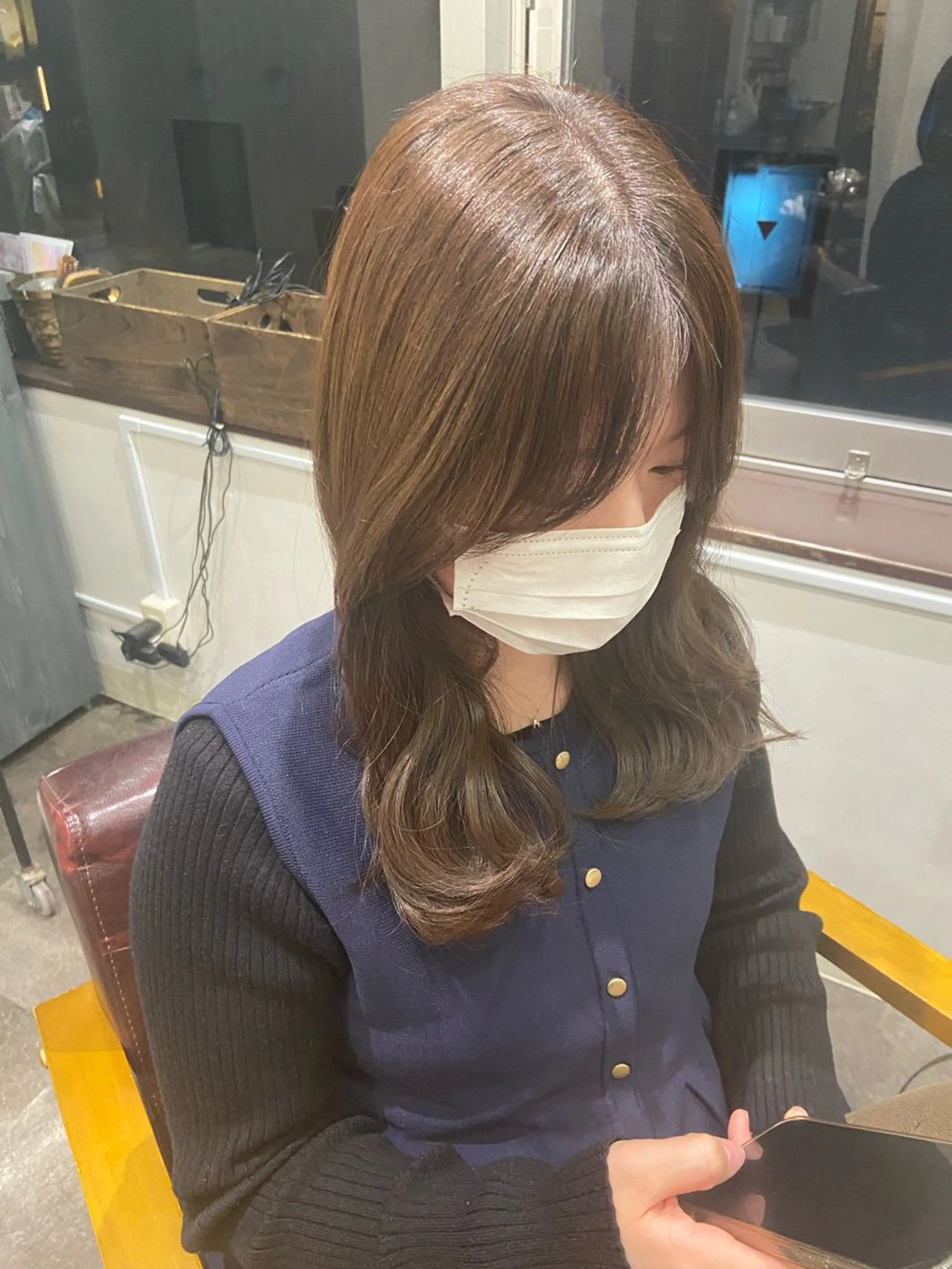 ミディアム カラー ベージュカラー 透明感カラー グレージュ オレンジ arisa/艶カラー /透明感カラーのヘアスタイル