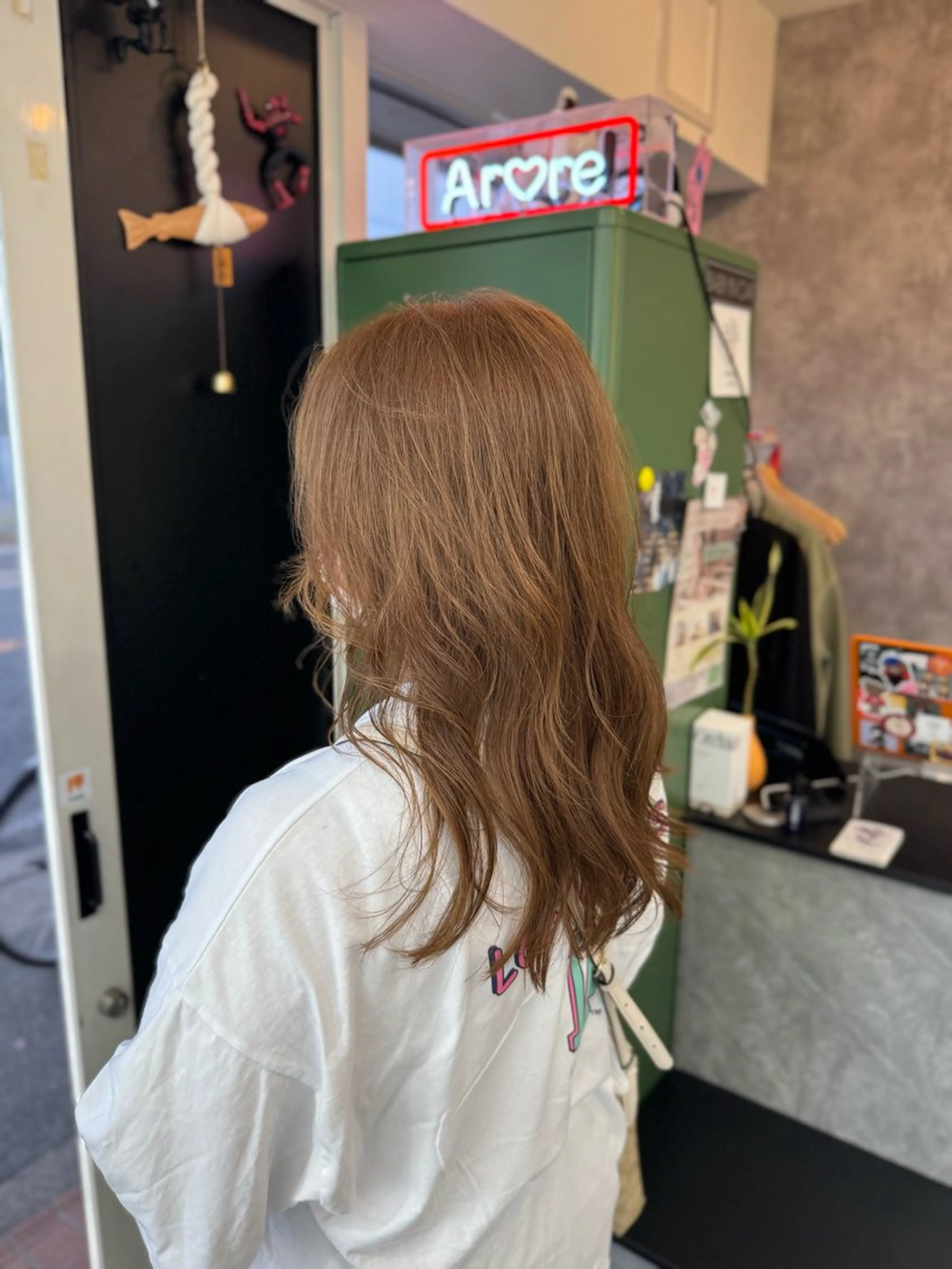 ロング カラー ベージュカラー オリーブベージュ ARARE HAIR みゆきのヘアスタイル