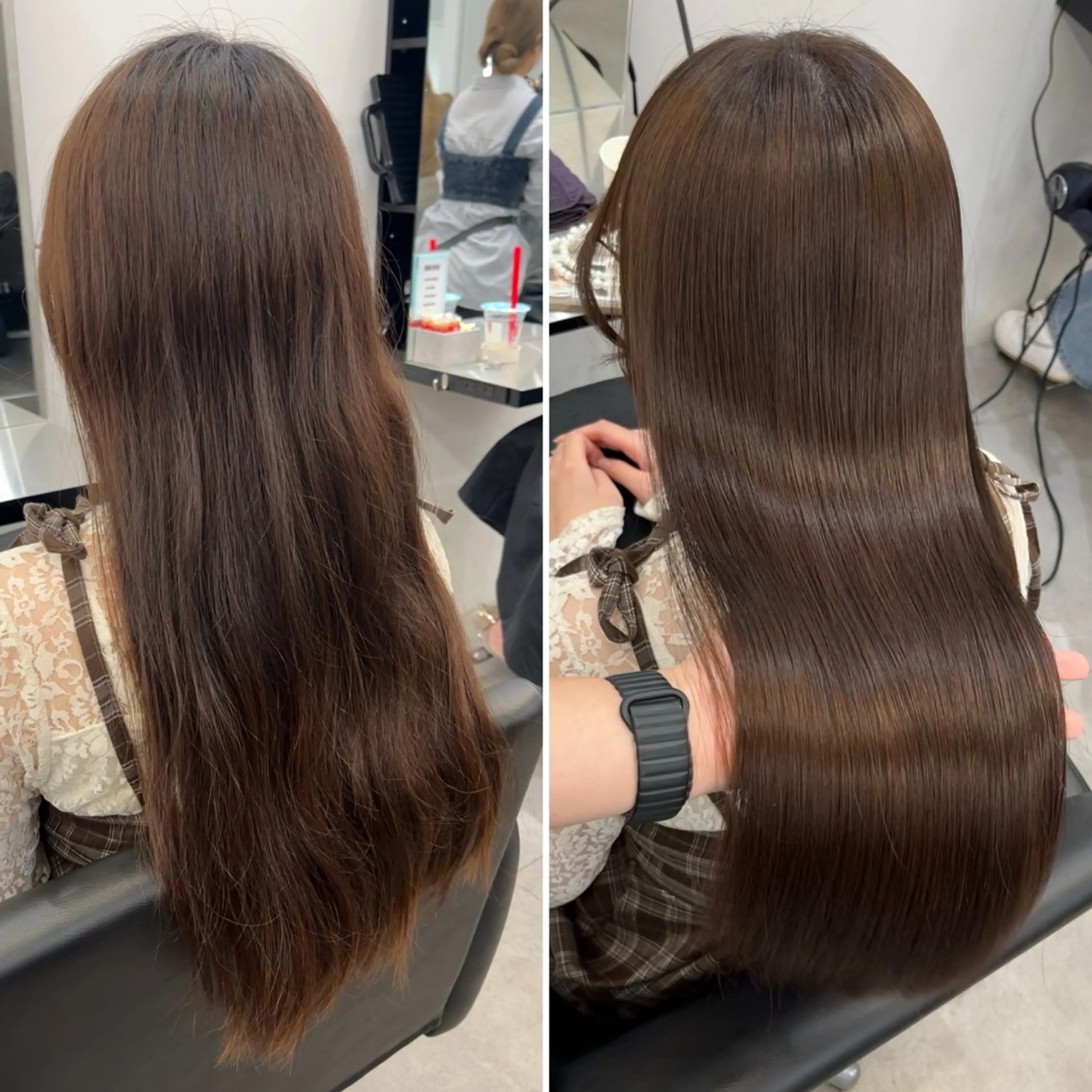 ロング カット ヘアカラー 縮毛矯正 トリートメント 髪質改善/縮毛矯正 梅田茶屋町/西尾祐作のヘアスタイル