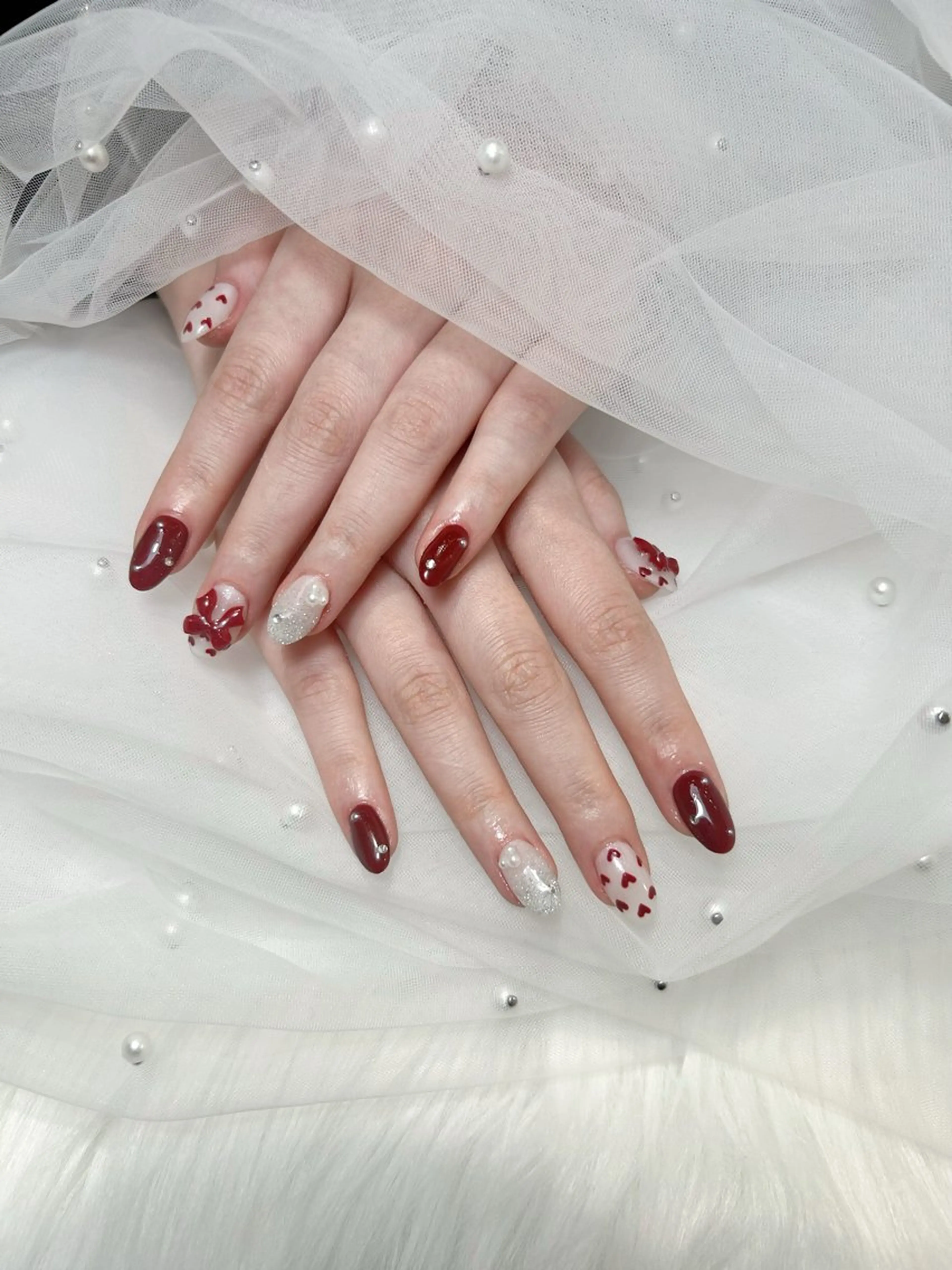 ネイル アートネイル 桜ネイル フレンチネイル ガラスフレンチ グラデーション 🌈 Laule'aのネイルデザイン