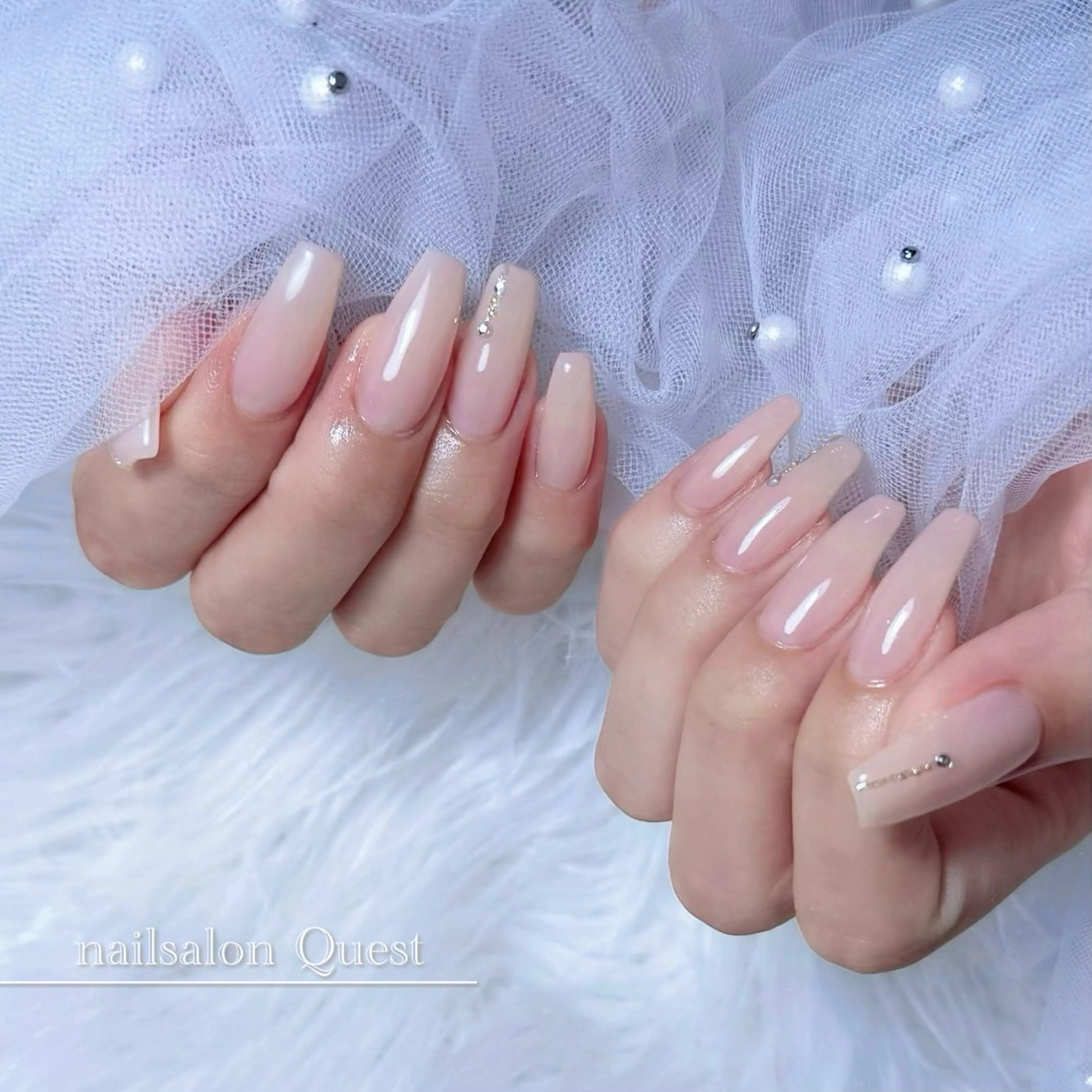 ネイル オフィスネイル ストーンネイル nailsalon Questのネイルデザイン