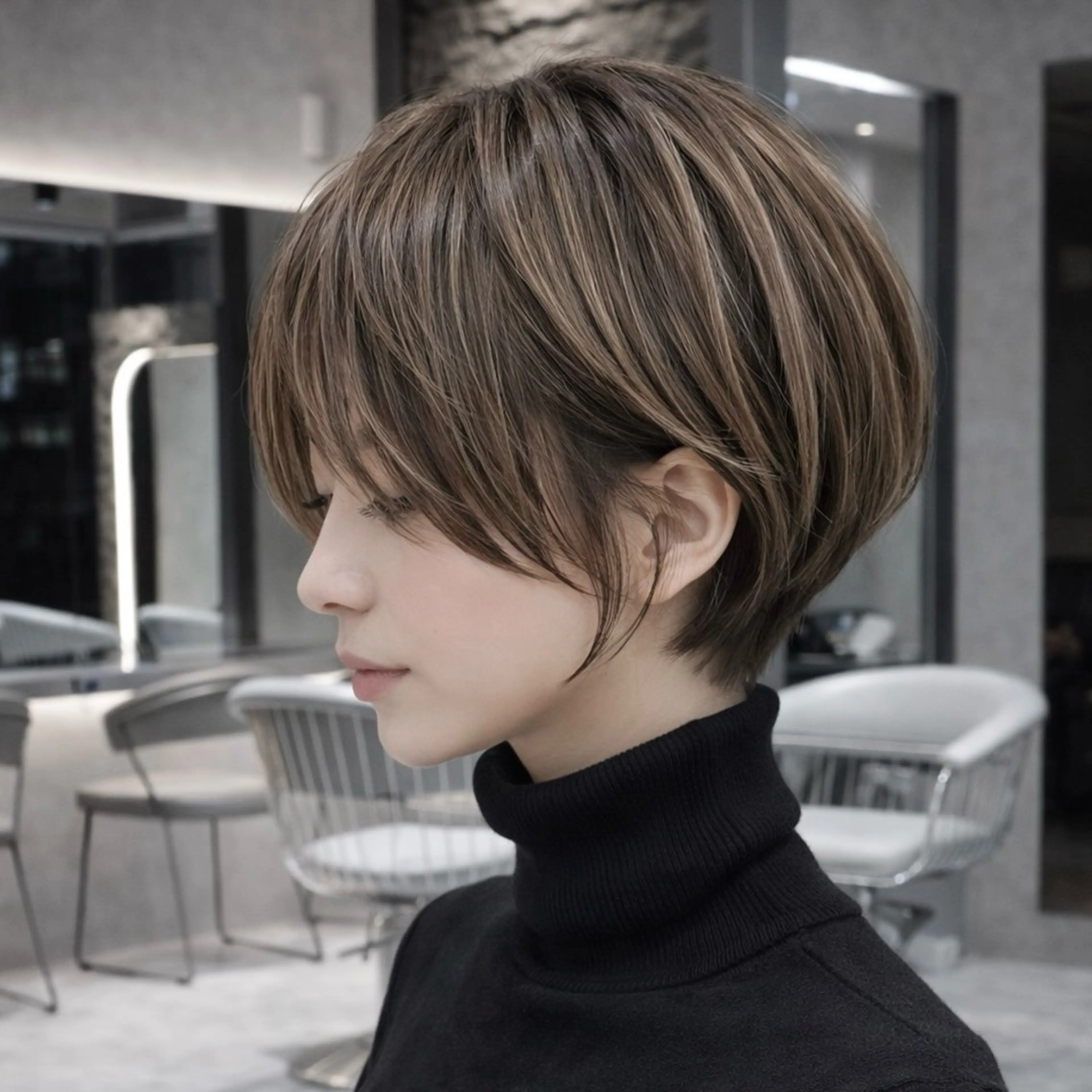 ショート カラー カット ヘアカラー トリートメント 《髪質改善✖️レイヤ ー🩶》ナオヤのヘアスタイル