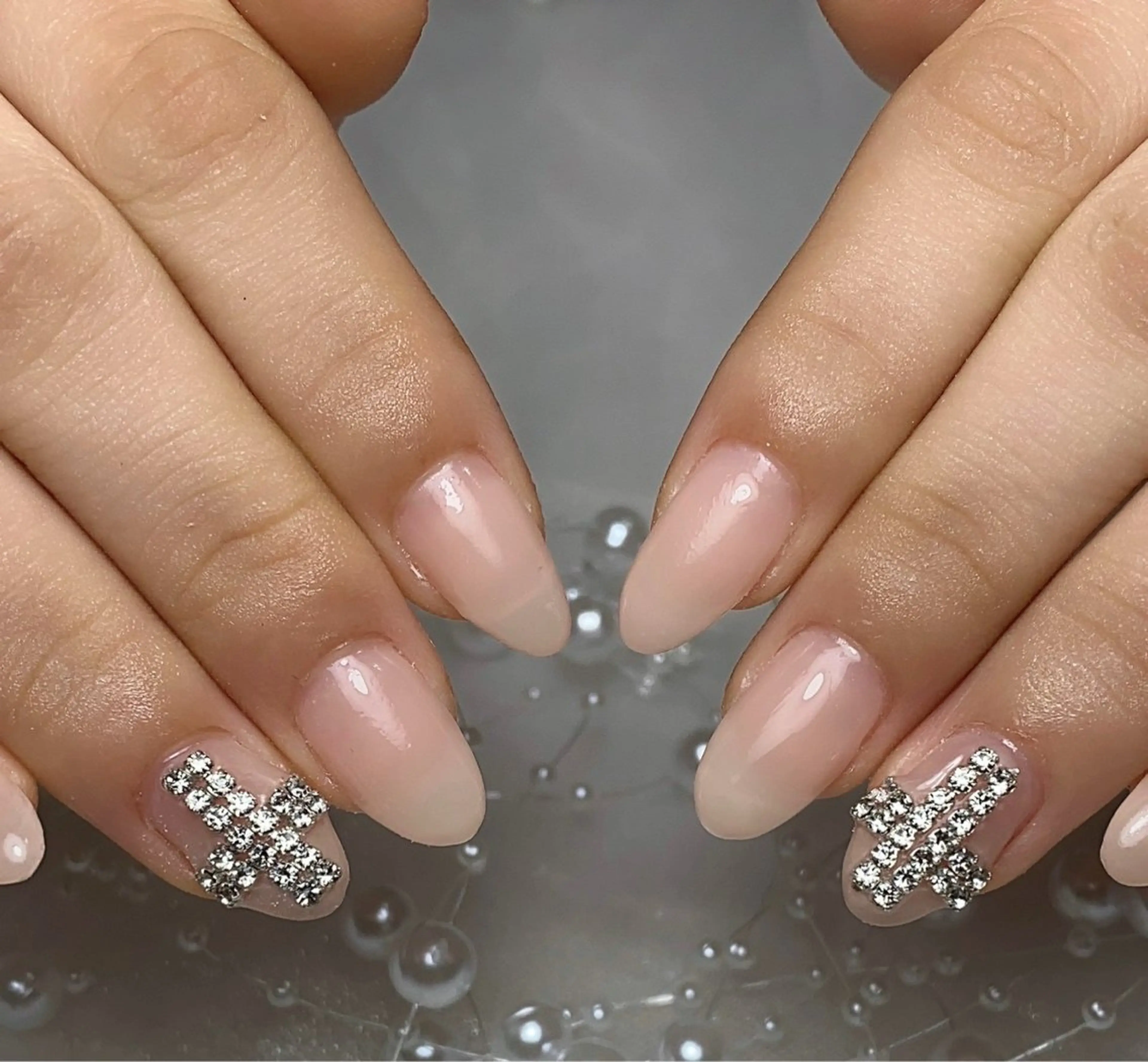 ネイル チークネイル フラッシュネイル フットネイル フレンチネイル ガラスフレンチ Nailsalon / Rei.tuuのネイルデザイン