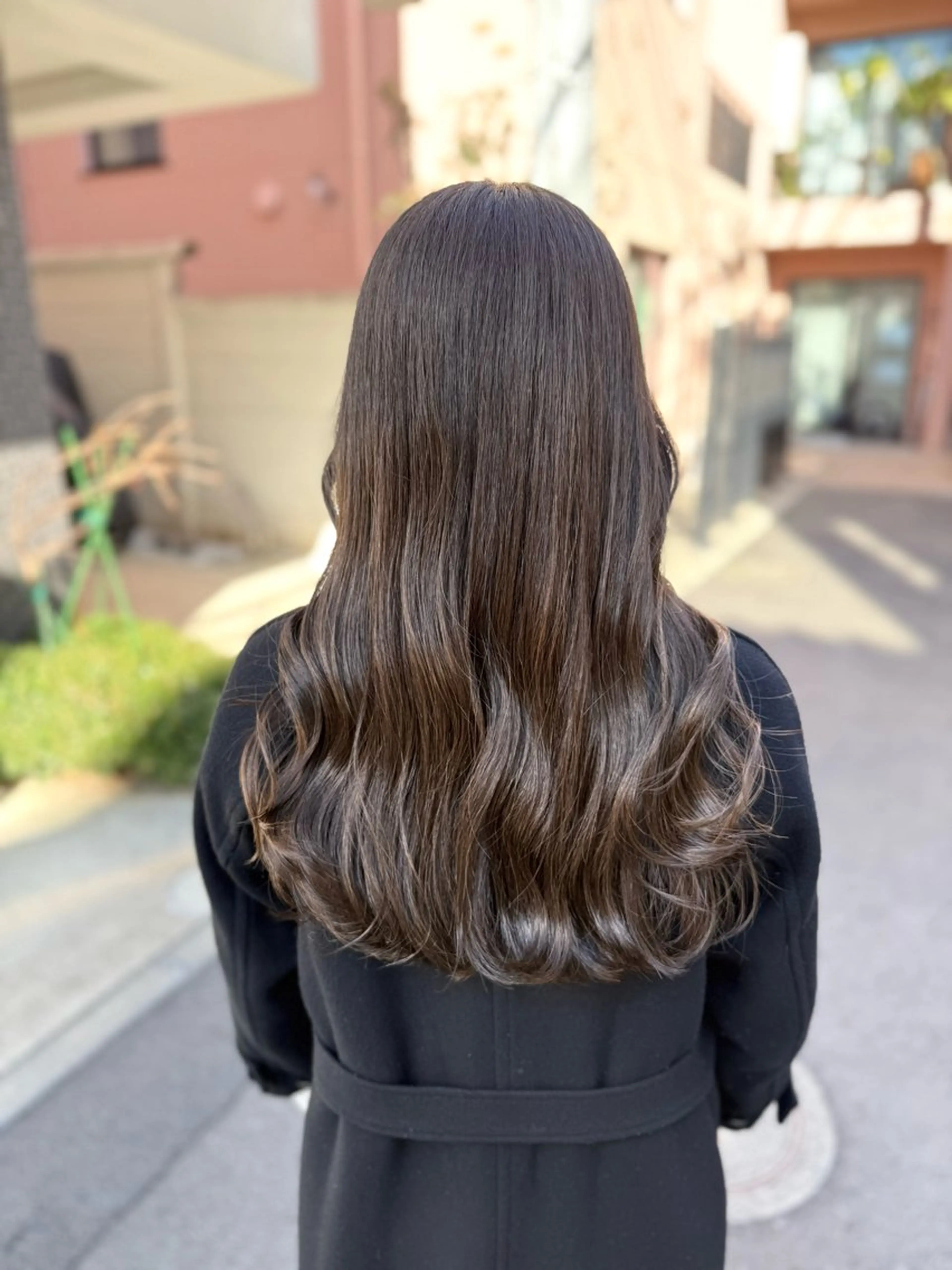 ロング カラー グレージュ オリーブグレージュ オリーブグレー カット ヘアカラー トリートメント グレージュ/レイヤー /韓国ヘア/RISAのヘアスタイル