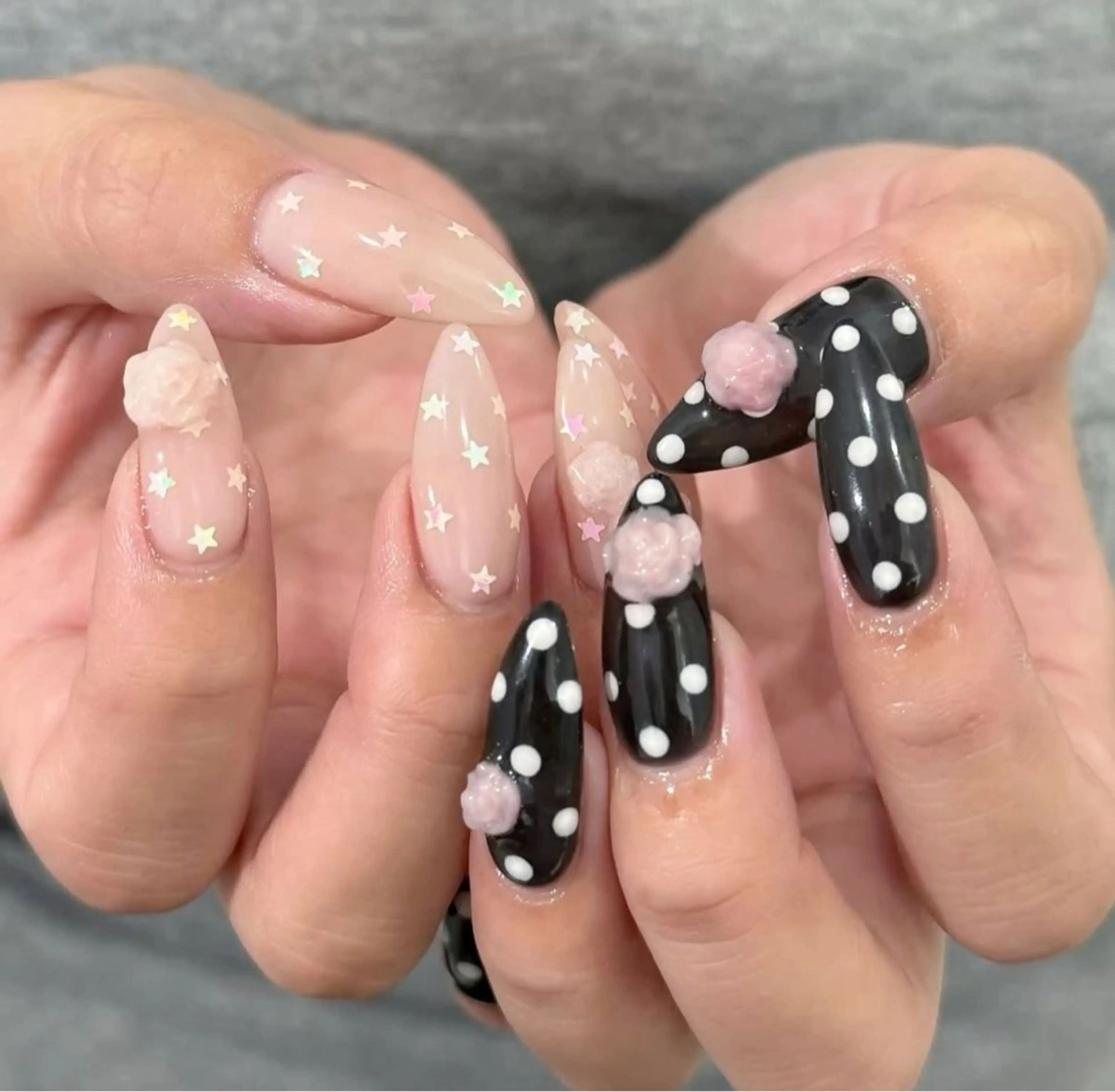 ネイル アートネイル 長さ出し ジェルネイル 韓国ネイル マグネットネイル ハンドネイル Cloudy Chan Nailのネイルデザイン