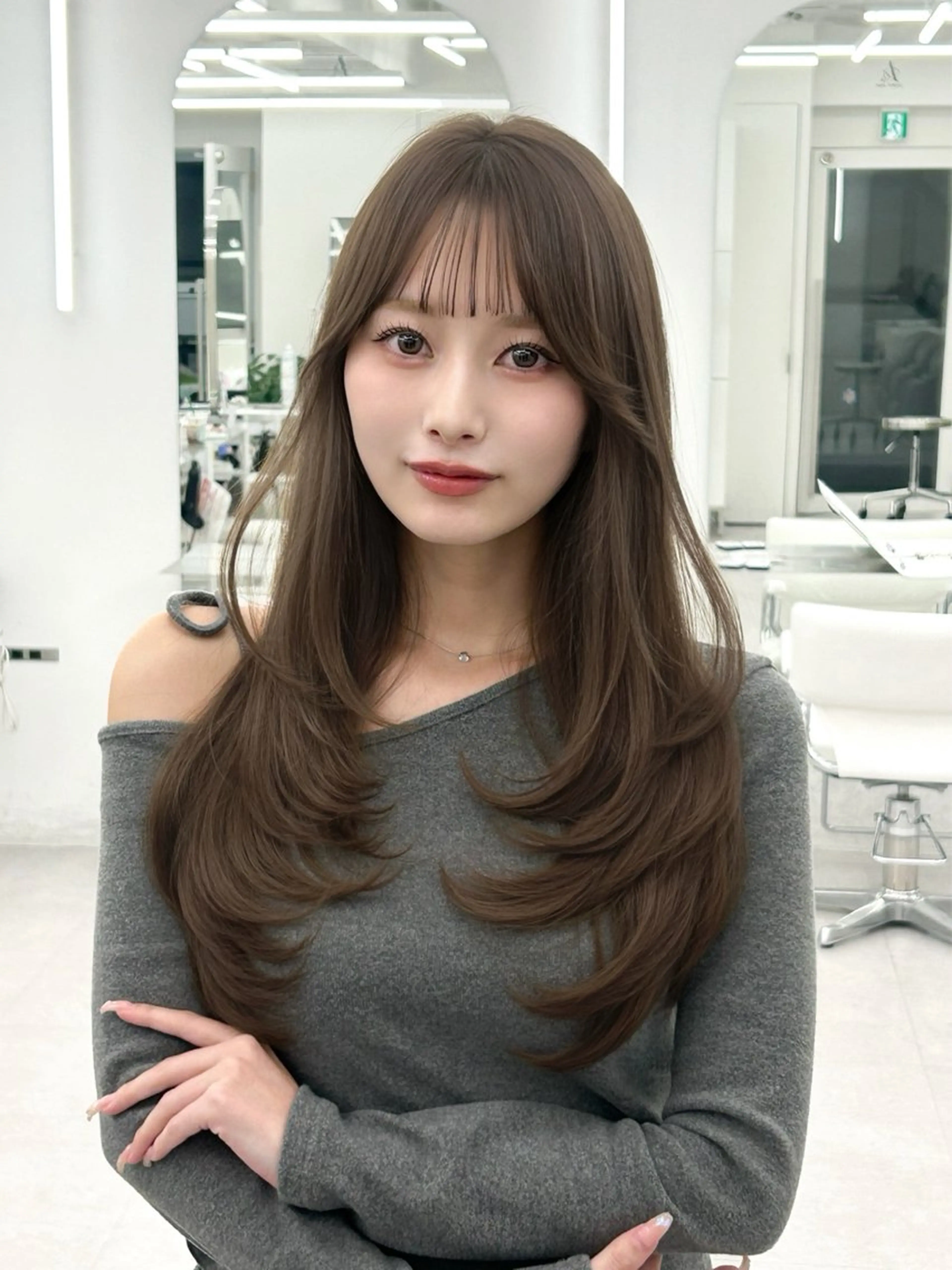 ロング カラー カット ヘアカラー トリートメント 透明感カラー 古山 結季🌙🖤のヘアスタイル