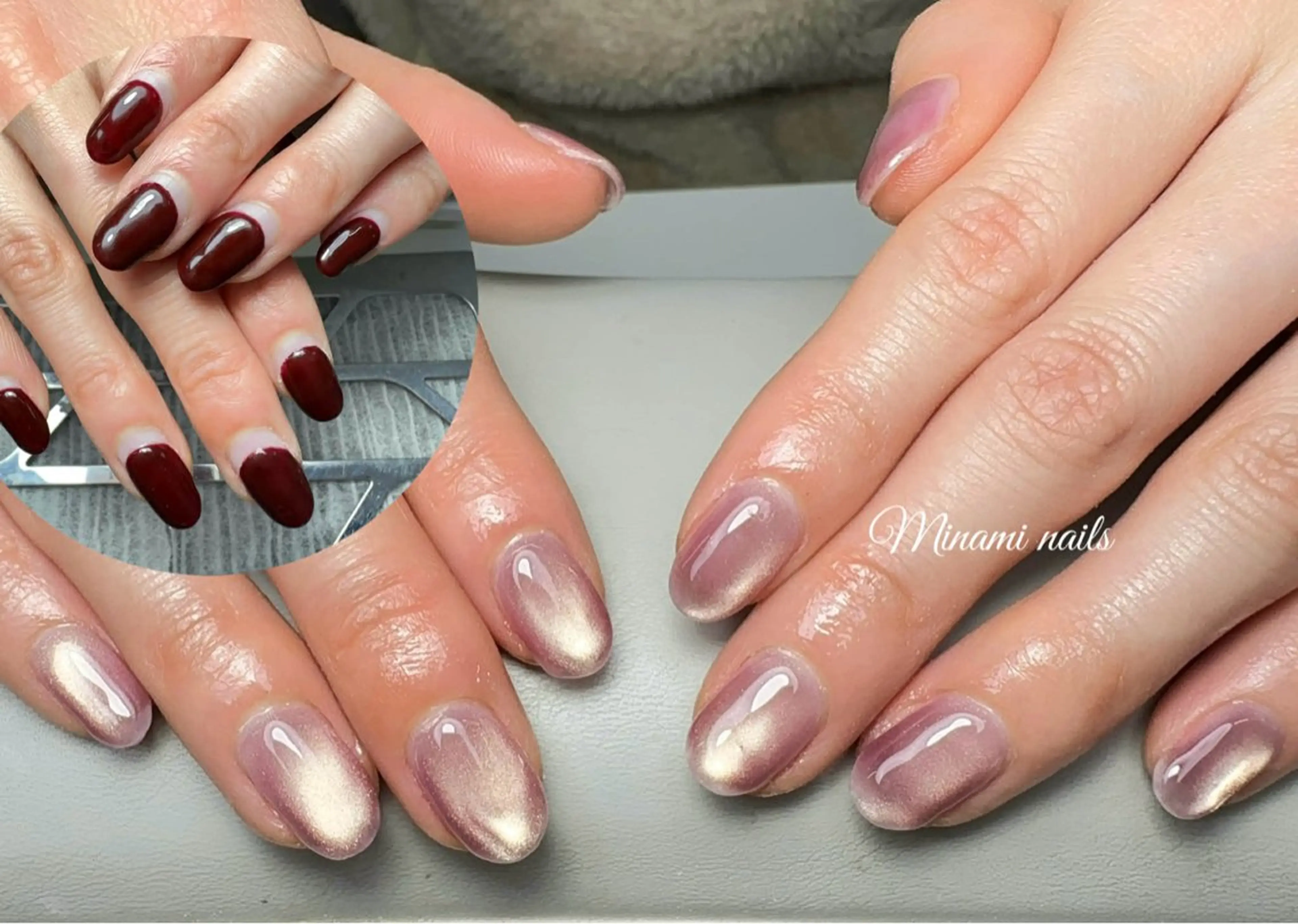 ネイル アートネイル オーロラネイル ガーリー キラキラネイル 韓国ネイル ハンドネイル Minami Nailsのネイルデザイン