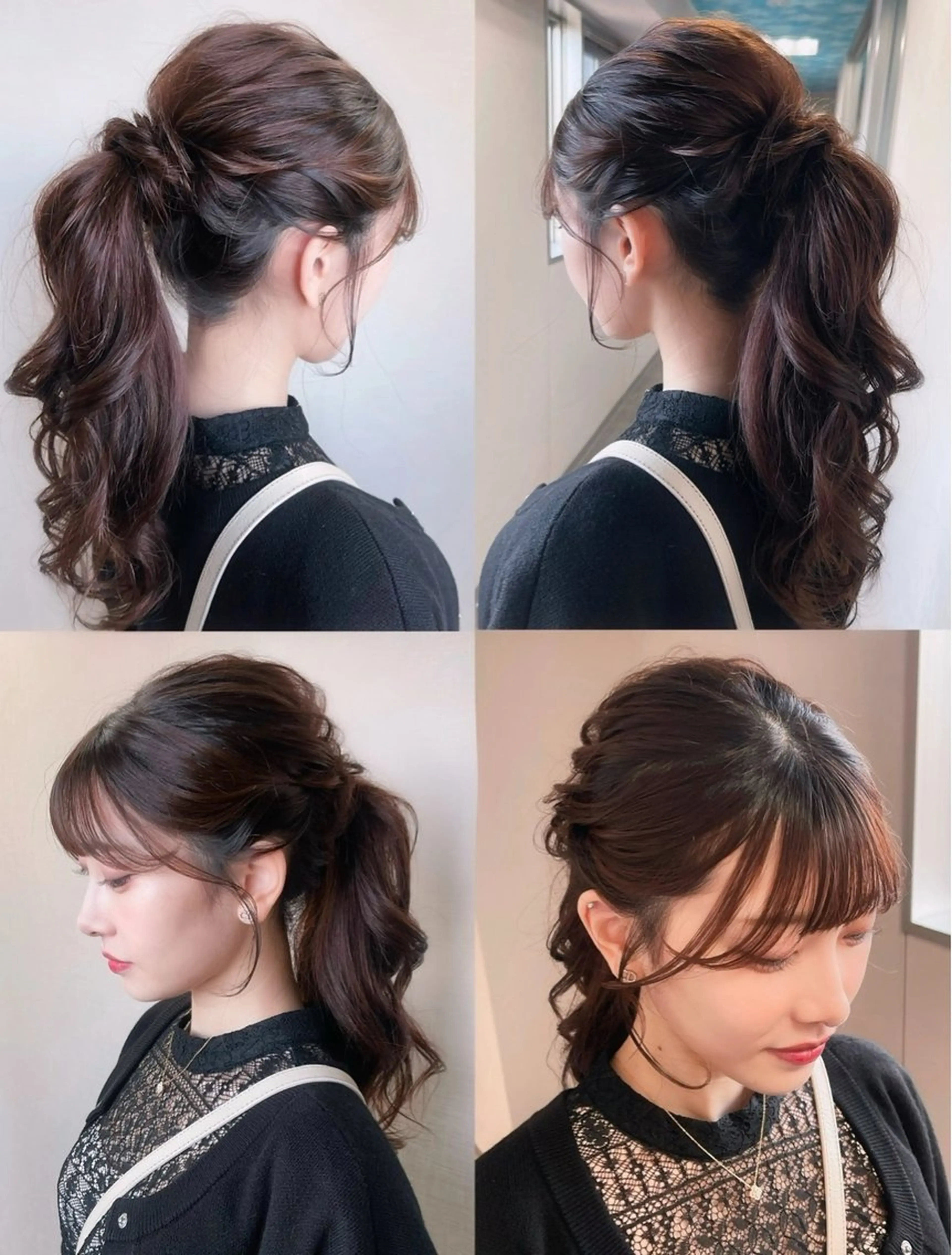 ヘアアレンジ ポニーテール ヘアセット 松井那津子 /ハイライトブリーチのヘアスタイル