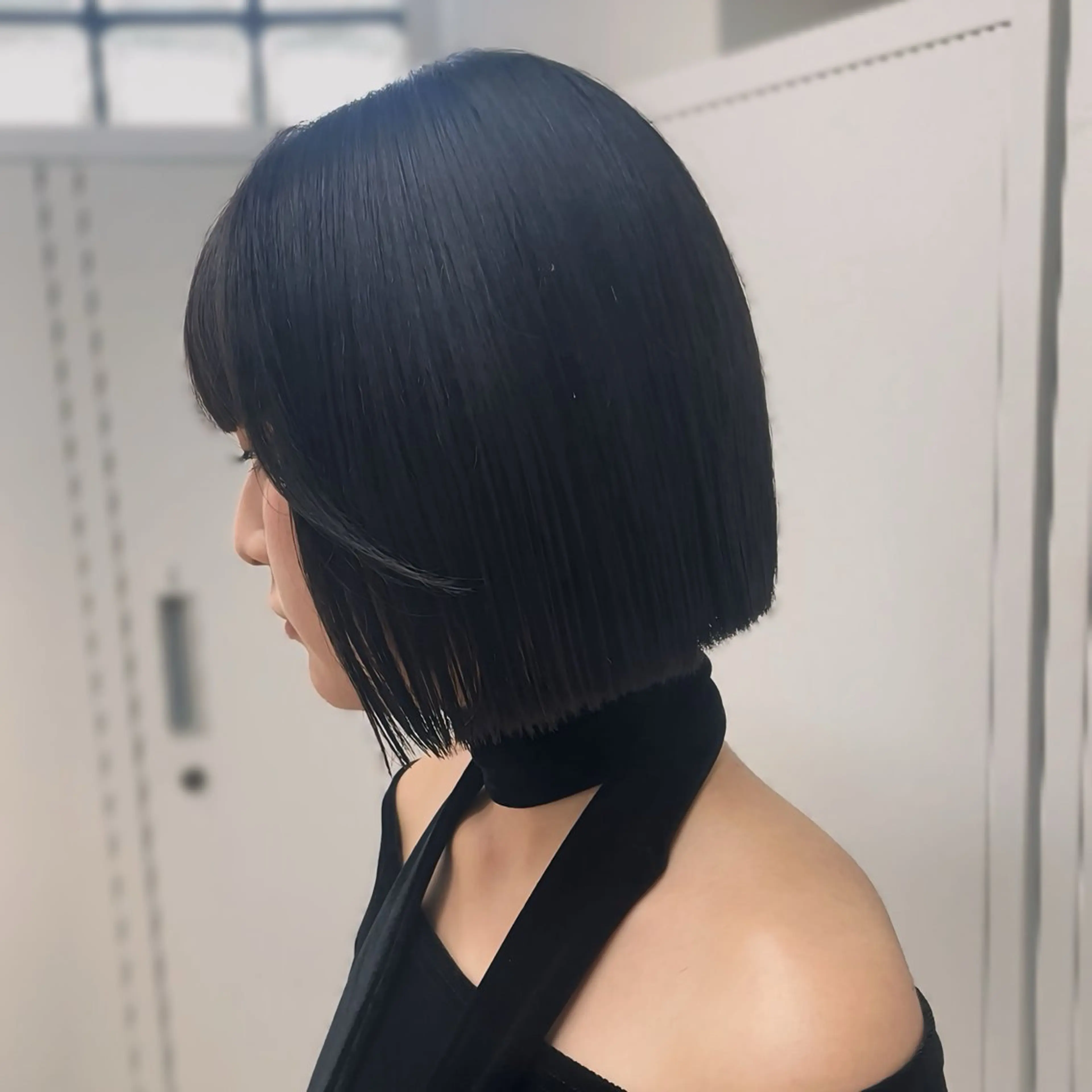 ミディアム ストンボブ/ 縮毛矯正/岩澤脩太のヘアスタイル