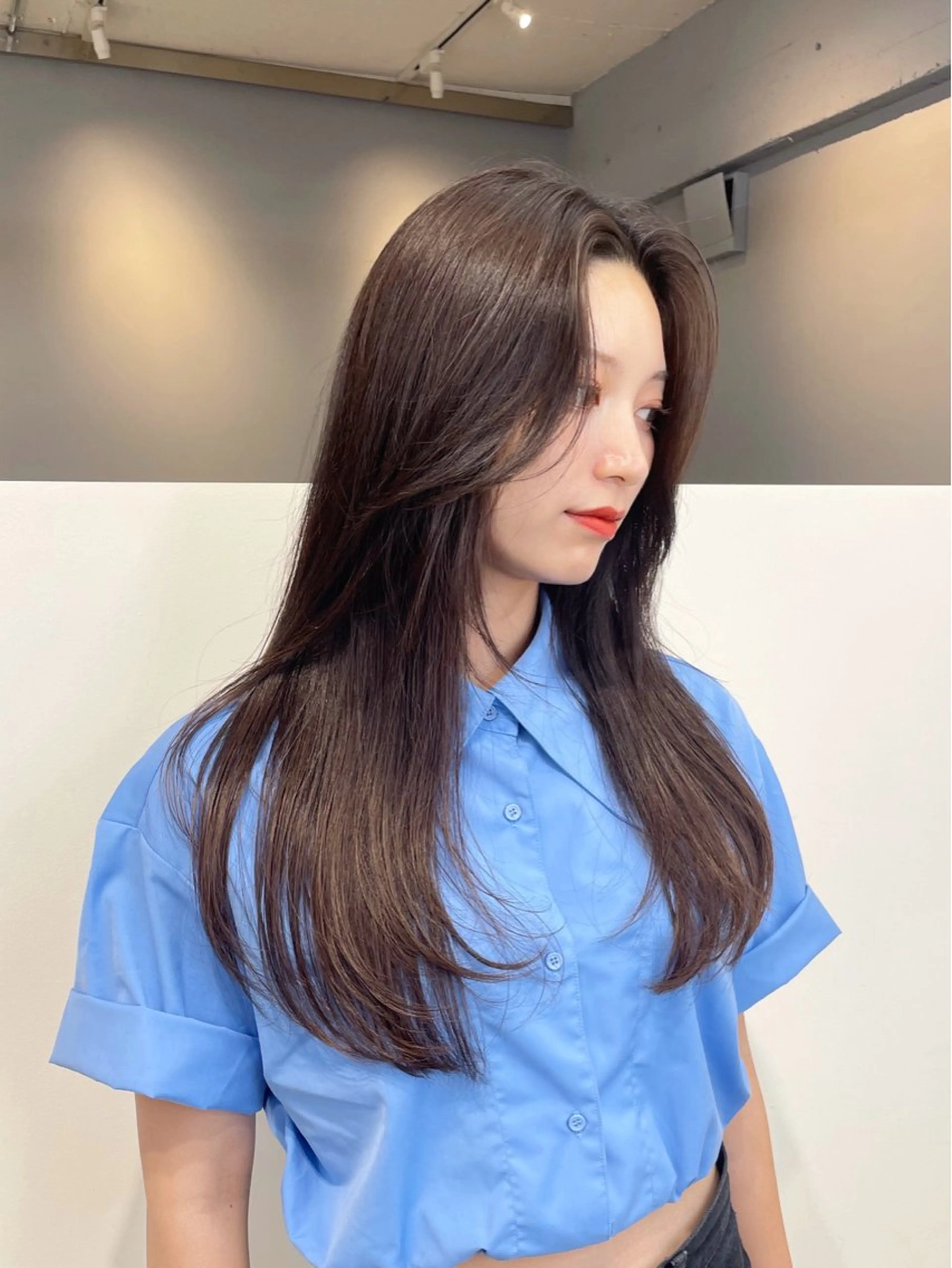 💎再来様用💎顔周り韓国風カット+ツヤ感upケアカラーの写真