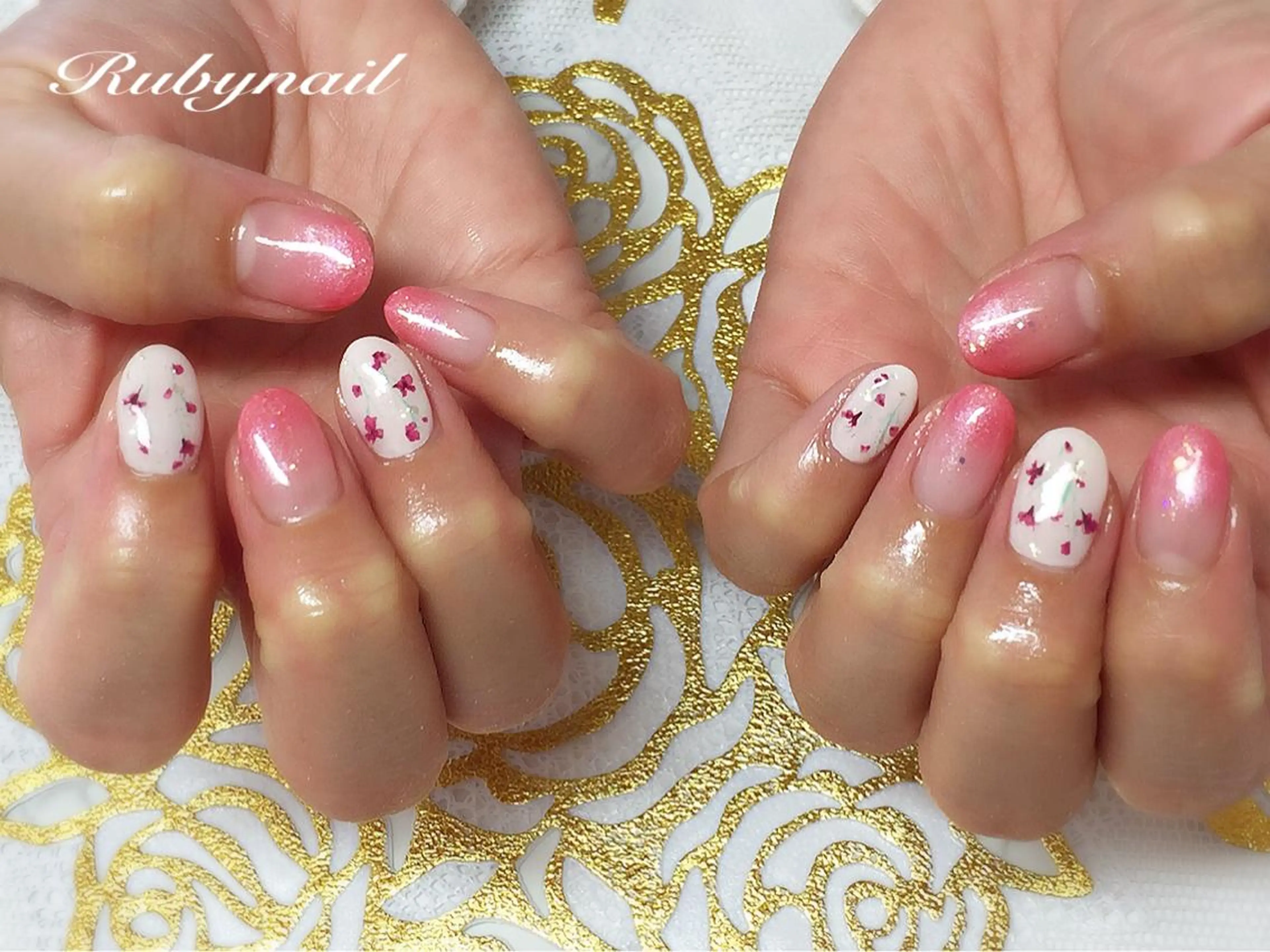 ネイル グラデーション ピンク プライベートサロン Rubynailのネイルデザイン