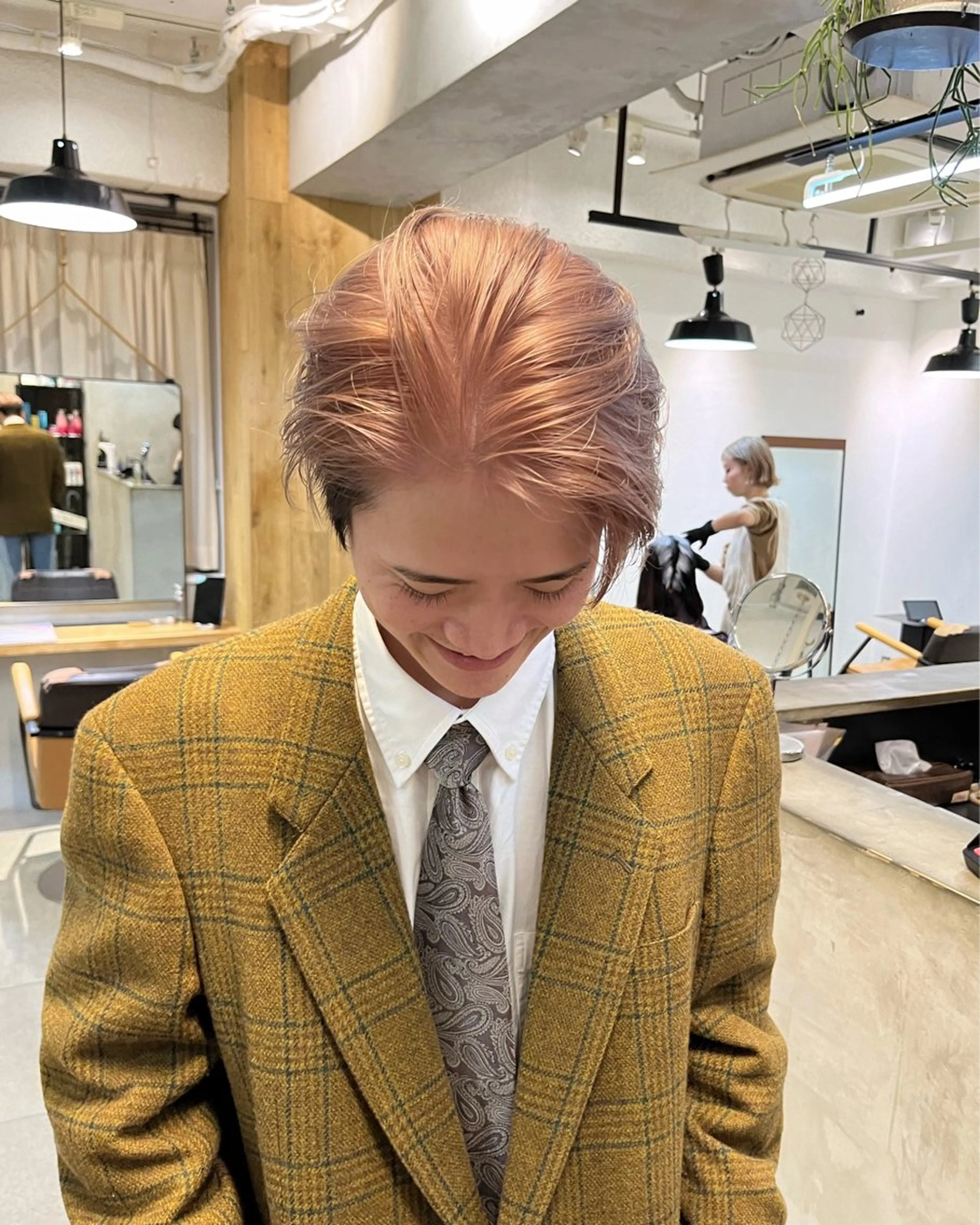 ショート カラー メンズ ヘアカラー トリートメント オリーブ/縮毛♡ Natsuno🩰のヘアスタイル