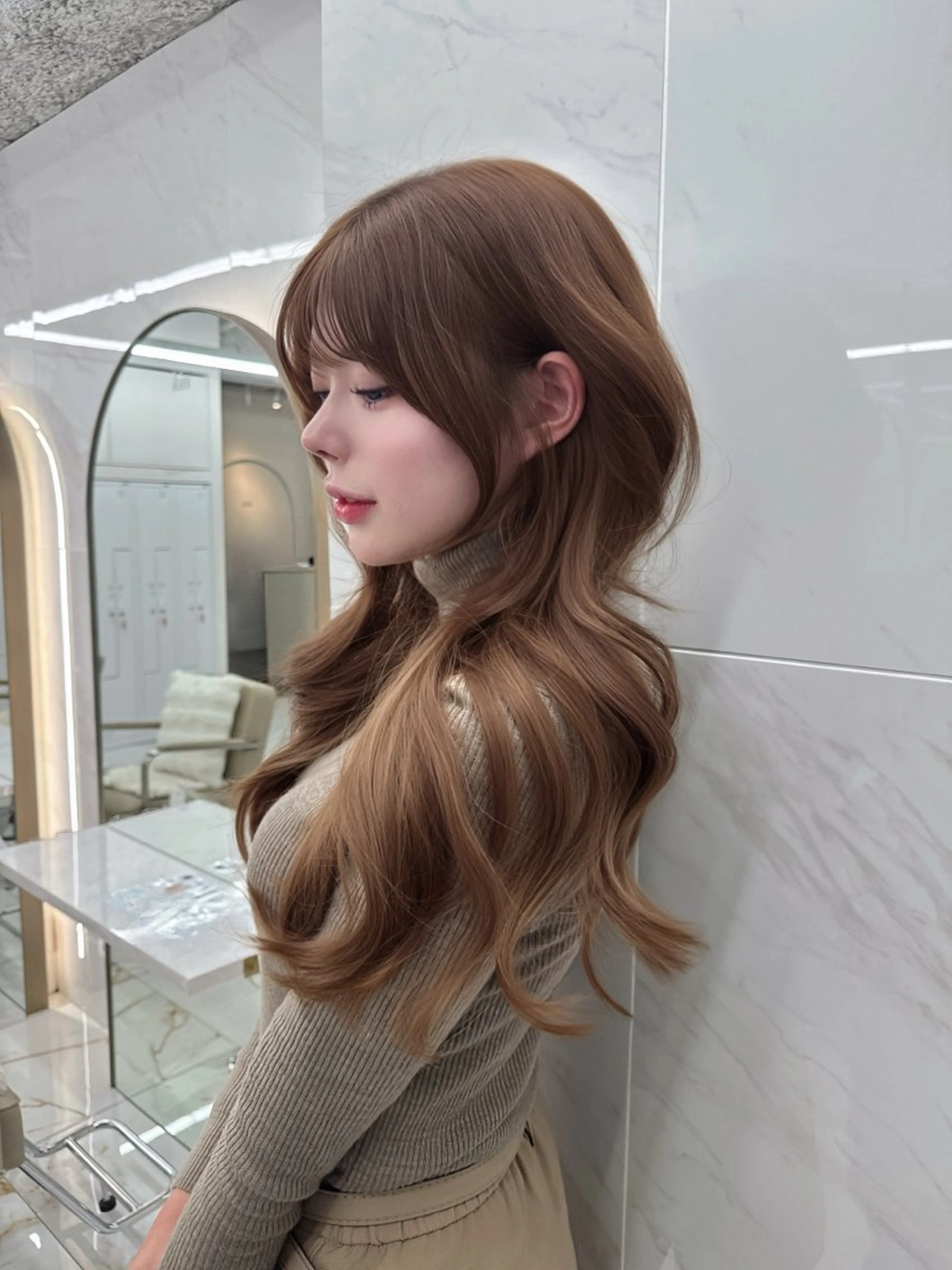 ロング のり🐼顔まわり/ 韓国/レイヤーカットのヘアスタイル