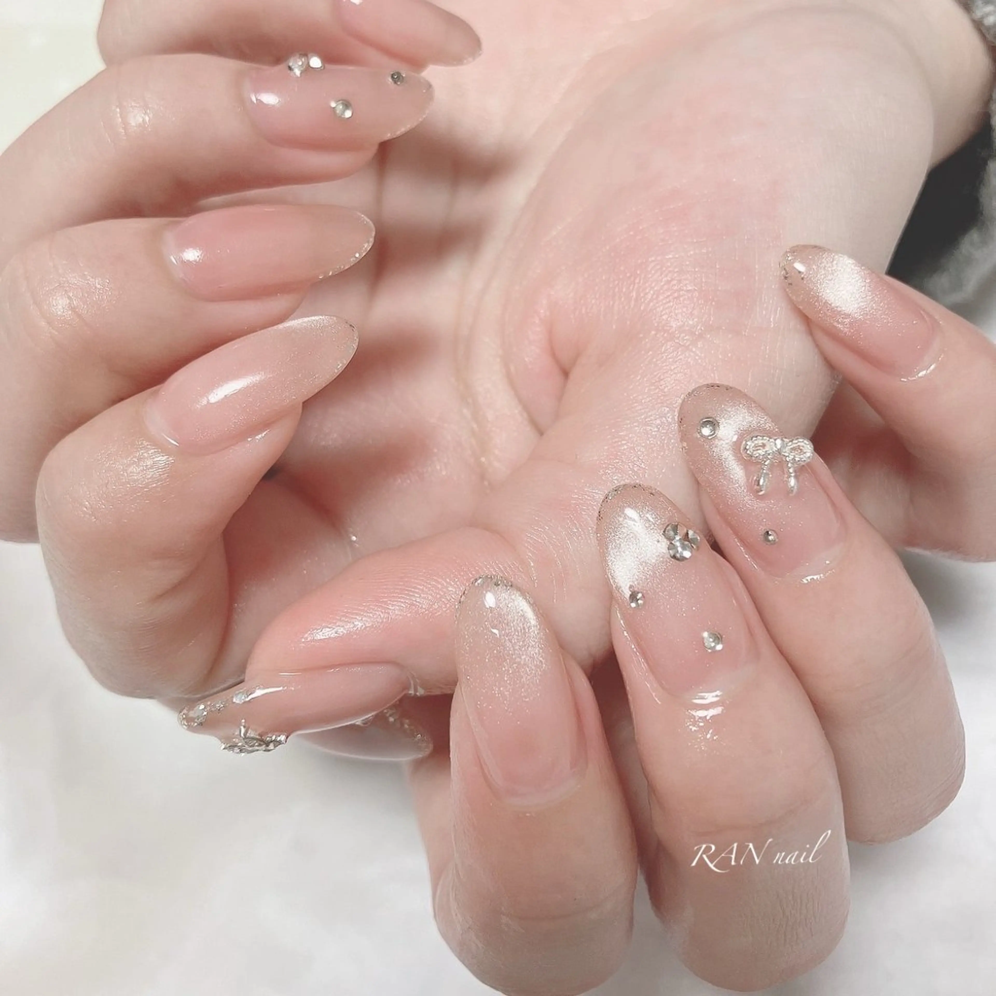 ネイル 成人式 フレンチネイル マグネットネイル マグネットフレンチ 持ち込み ハンドネイル フットネイル RAN nail 〜ランネイル〜所属・RAN nailのネイルデザイン