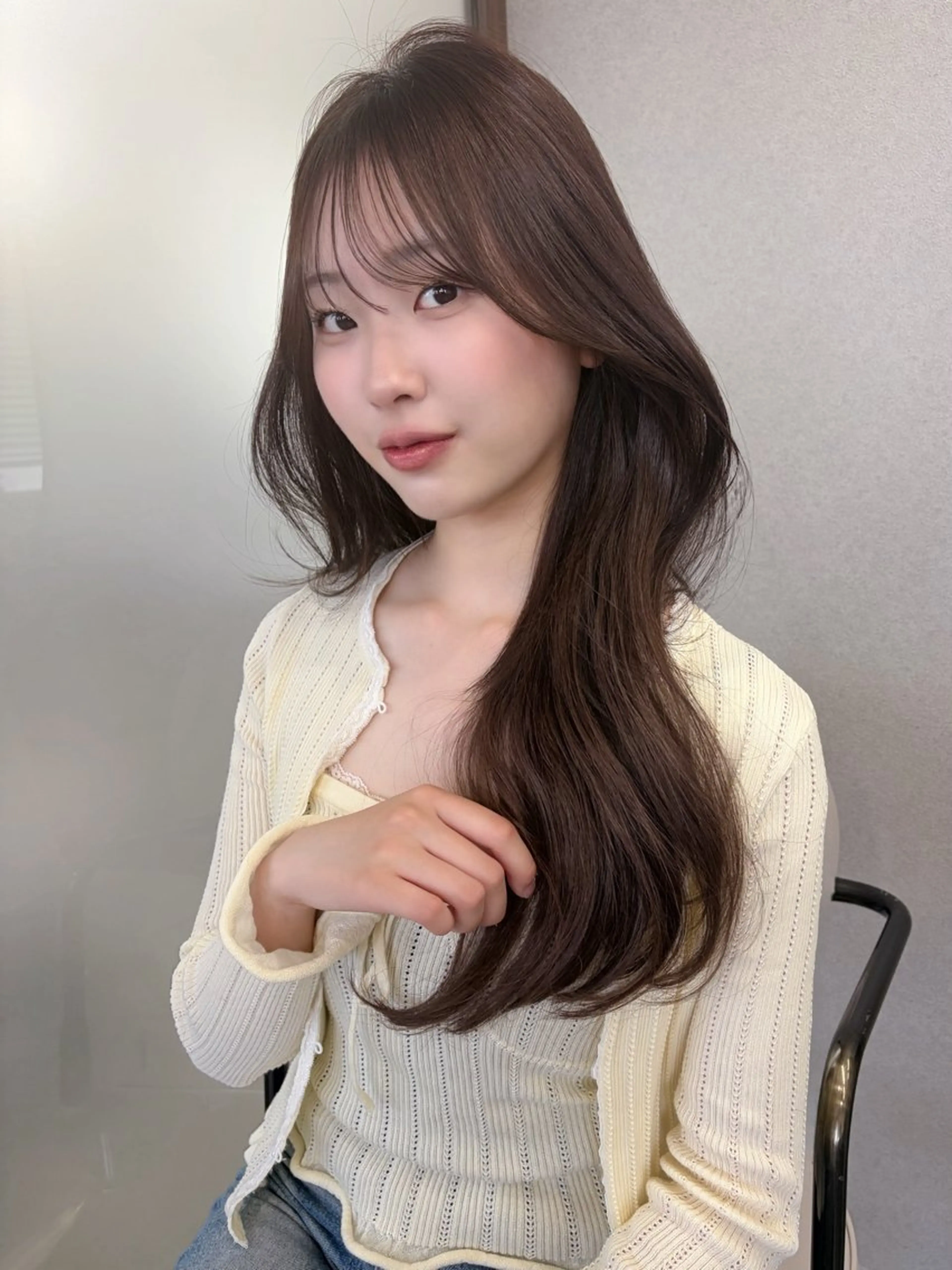 ロング アッシュ 韓国風ヘア レイヤーカット 髙杉 心のヘアスタイル