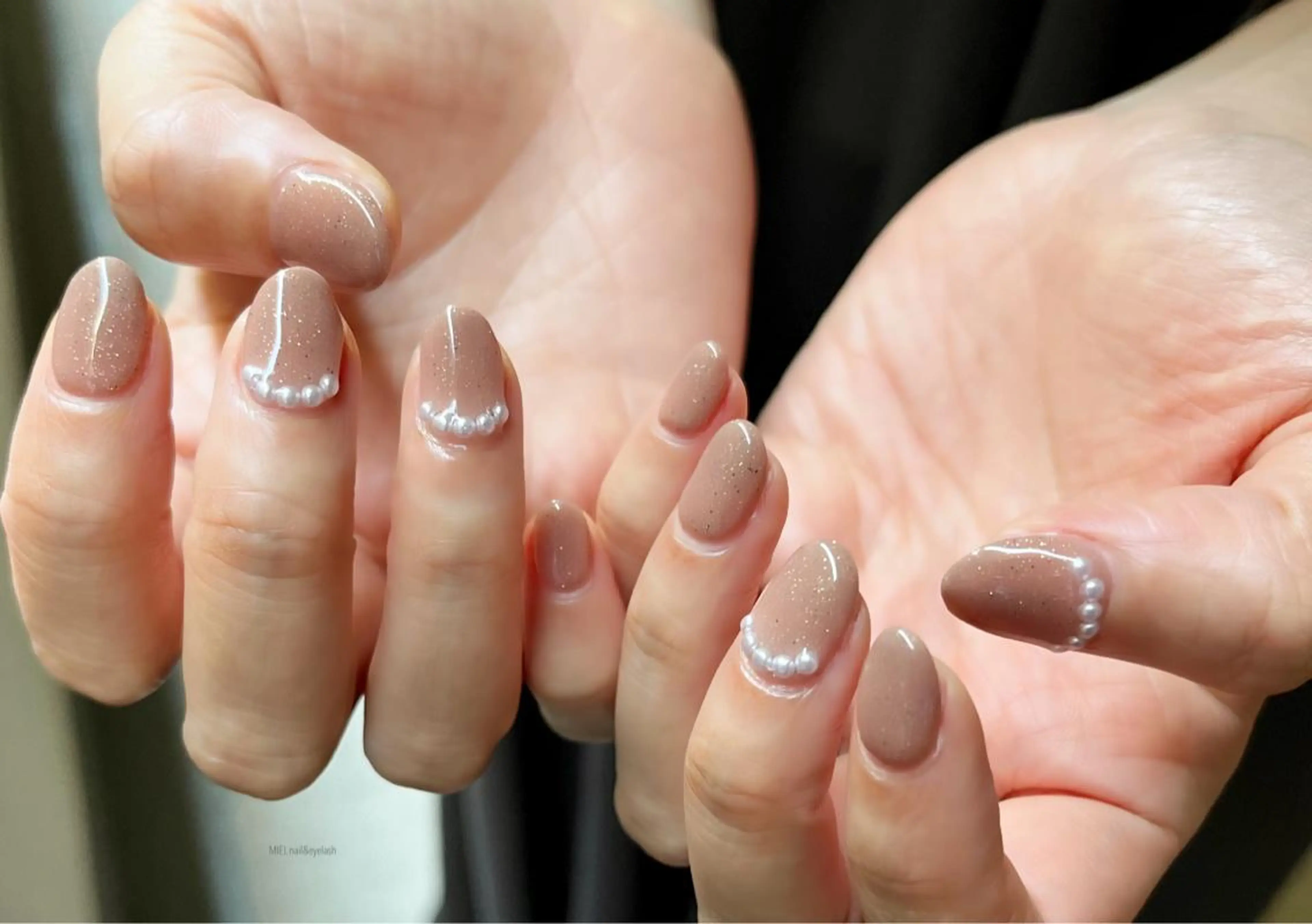 ネイル ブラウン ジェルネイル ハンドネイル nail salon monailのネイルデザイン
