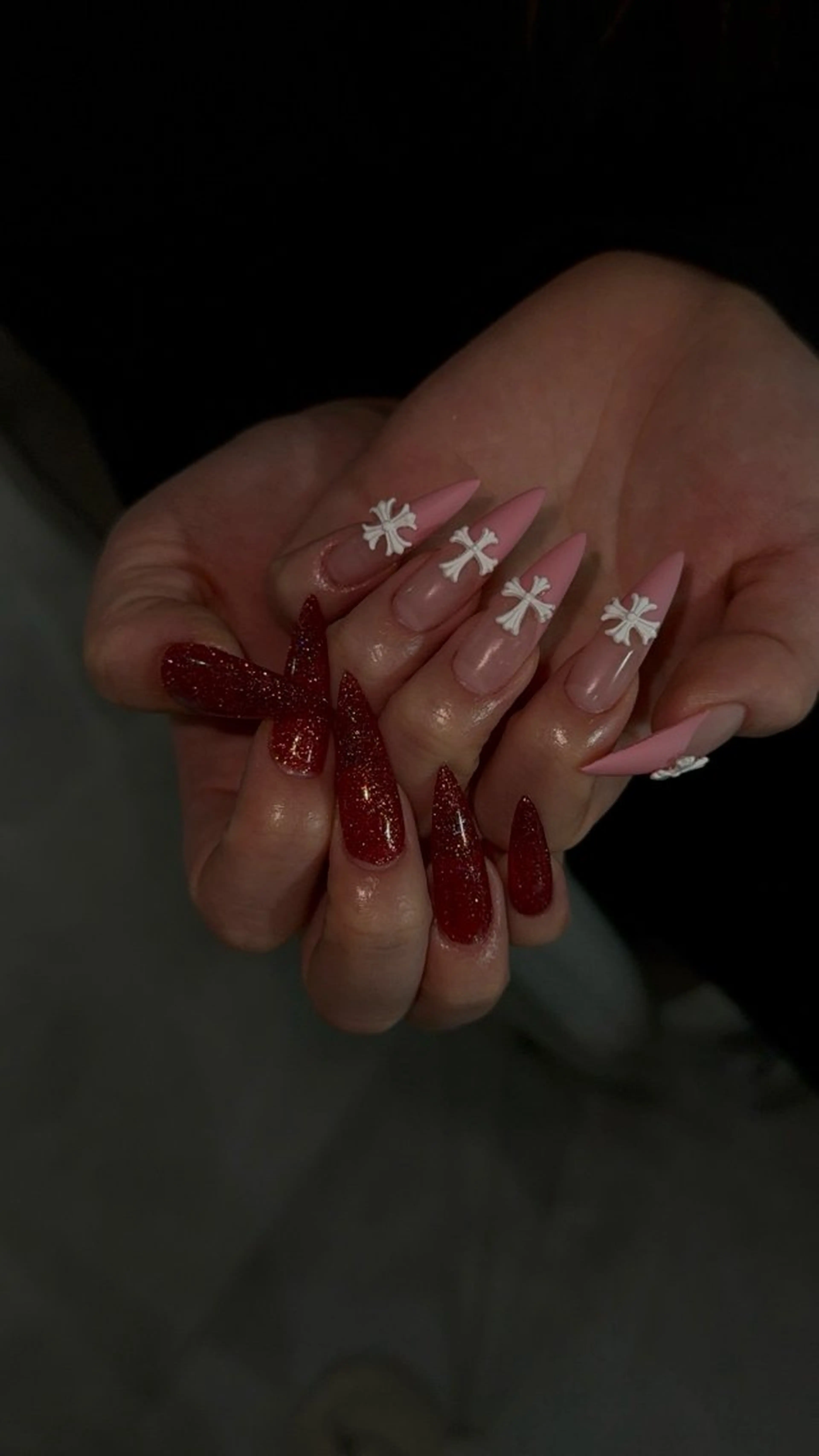 ネイル 韓国ネイル ロングネイル マグネットネイル ワンホンネイル 【emu道頓堀】 *HONOKAのネイルデザイン