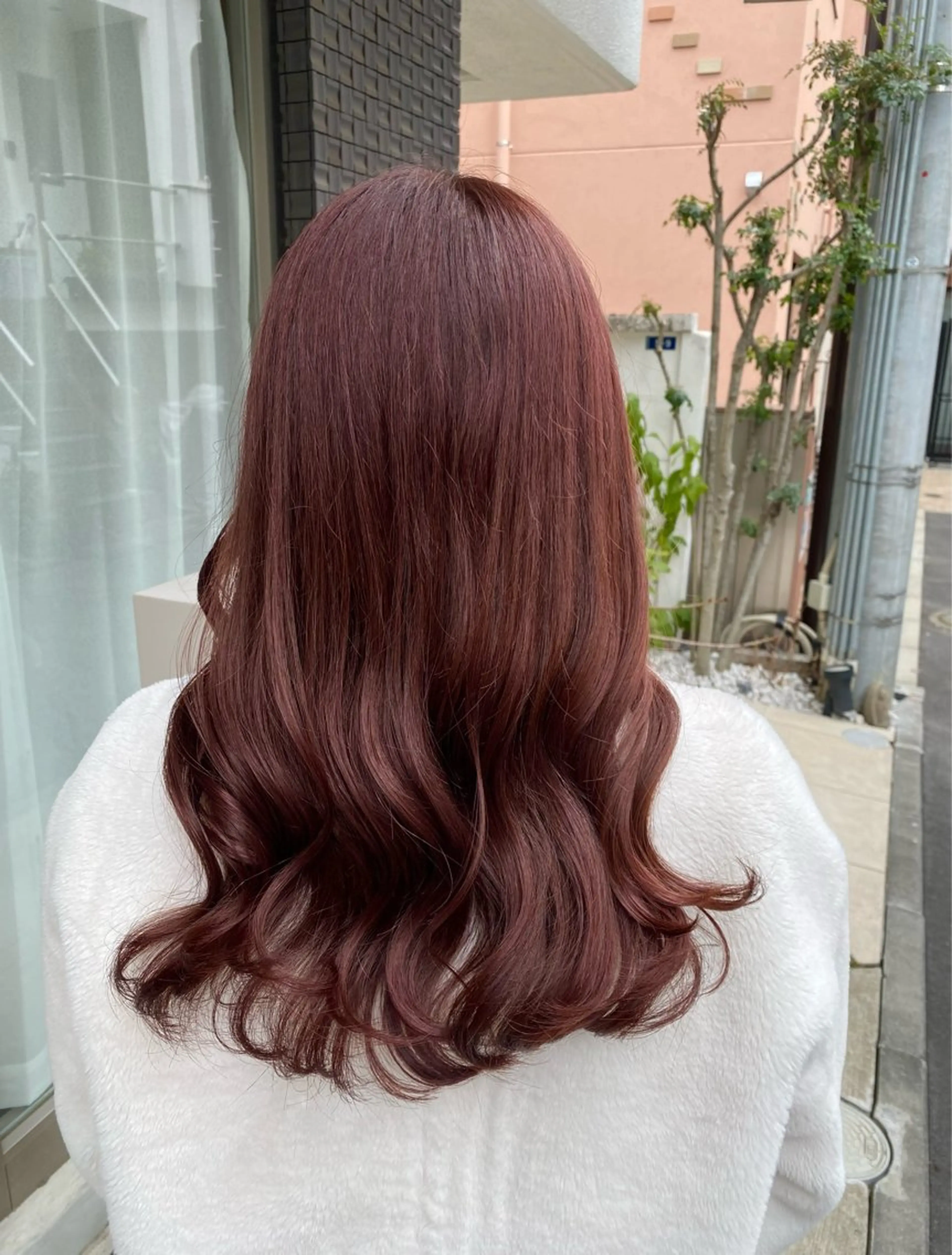 セミロング カラー ベージュカラー ピンクカラー ピンクベージュ カット ヘアカラー トリートメント グレージュ/レイヤー /韓国ヘア/RISAのヘアスタイル