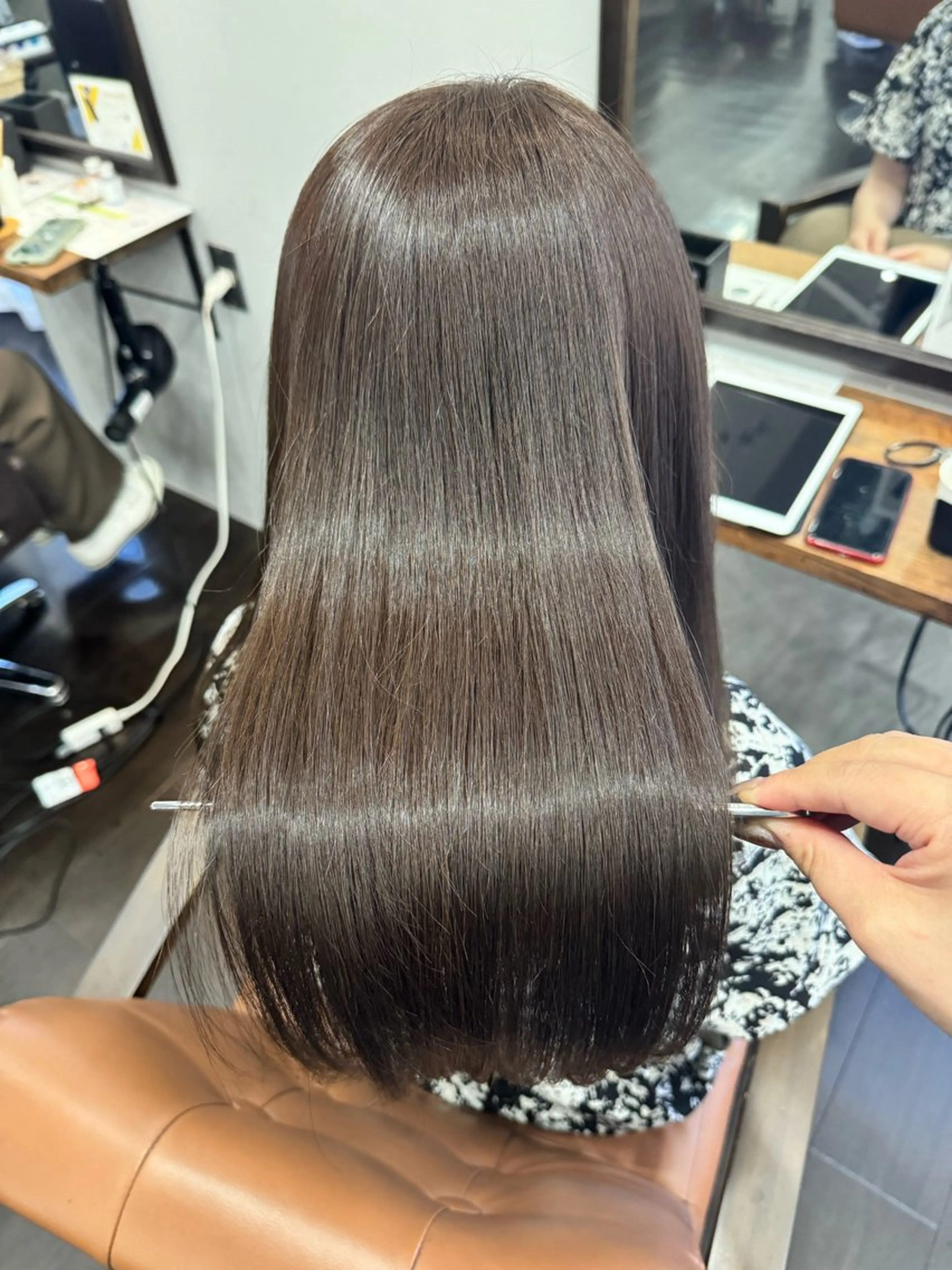 ロング 髪質改善 カット ヘアカラー トリートメント 難波 茜のヘアスタイル