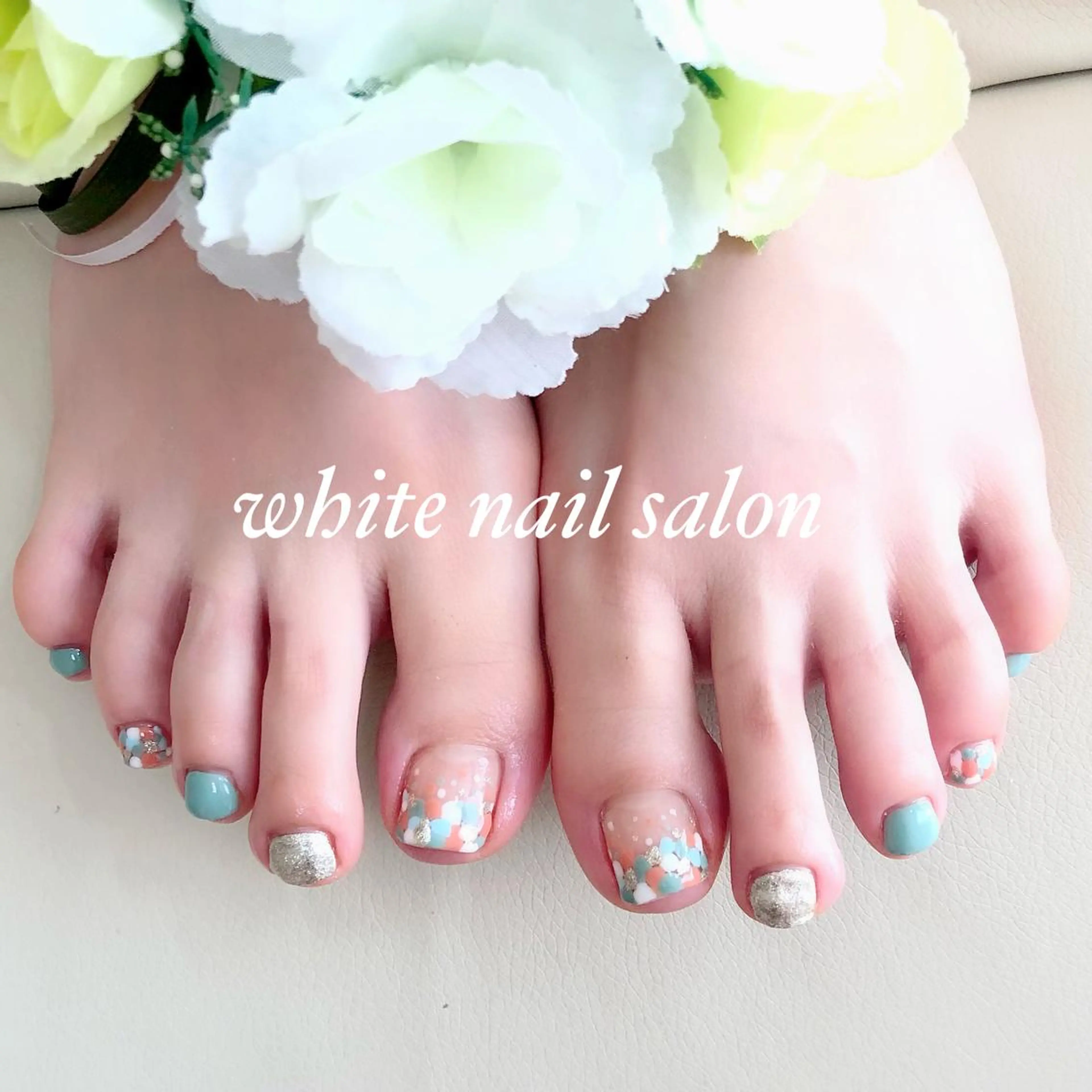ネイル アートネイル フレンチネイル ジェルネイル ハードジェル 持ち込み フットネイル white nail salonのネイルデザイン