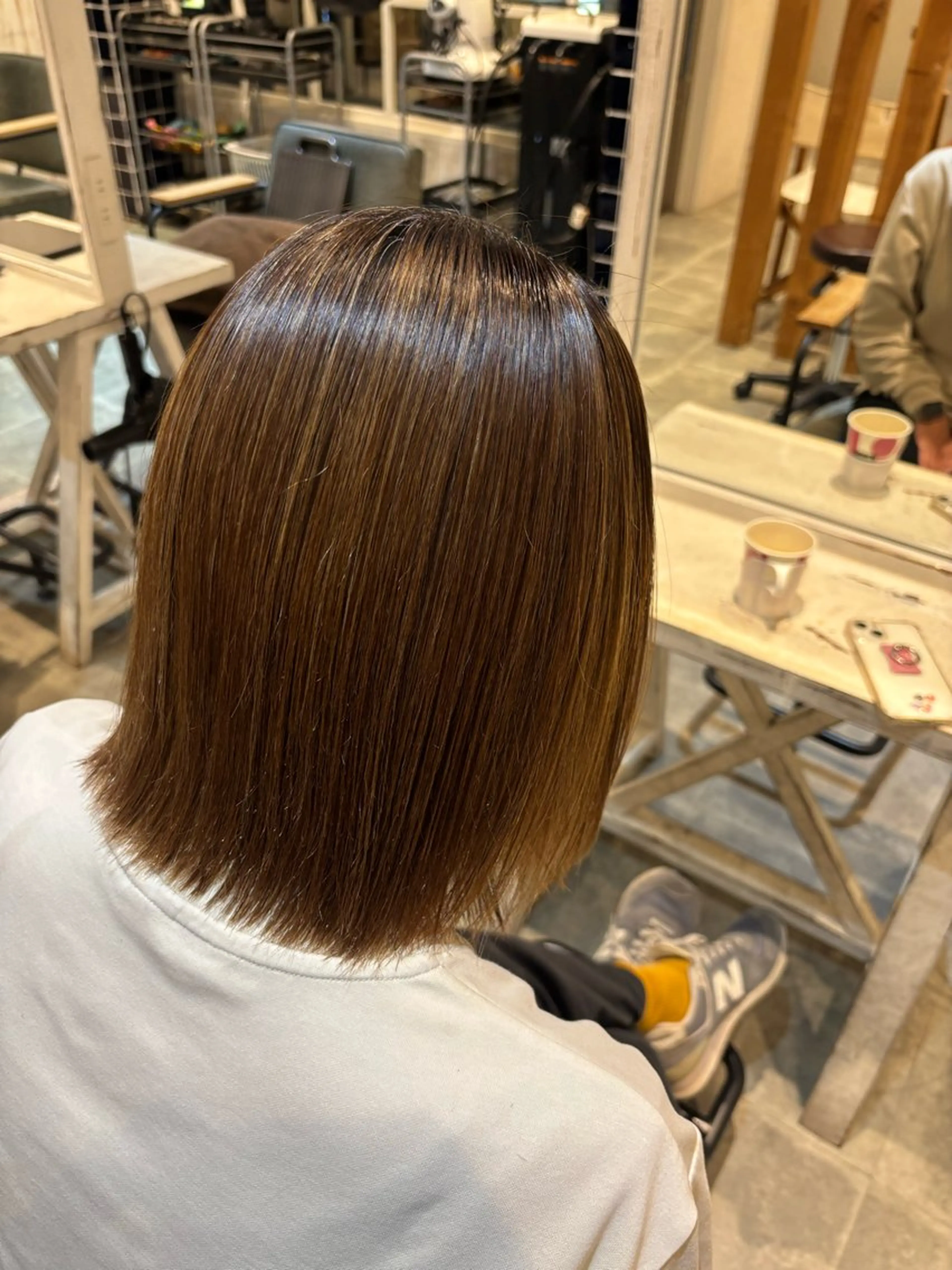 ミディアム ハイライト 髪質改善 トリートメント 酸性ストレート ⭐️縮毛矯正⭐️ 髪質改善特化⭐️海のヘアスタイル