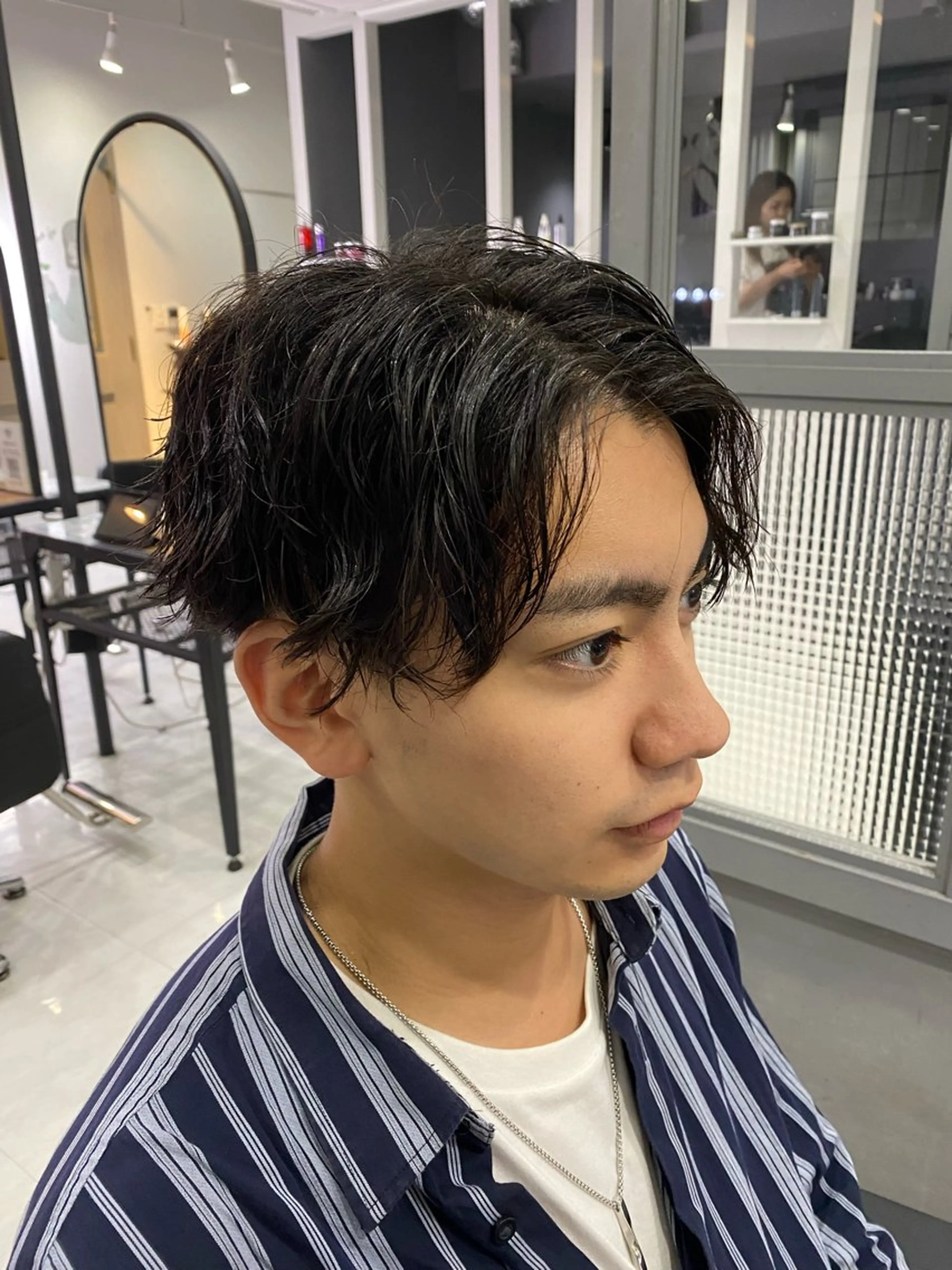 ショート パーマ メンズ カット パーマ トリートメント 🟣メンズパーマ 川端 永遠🟣のヘアスタイル