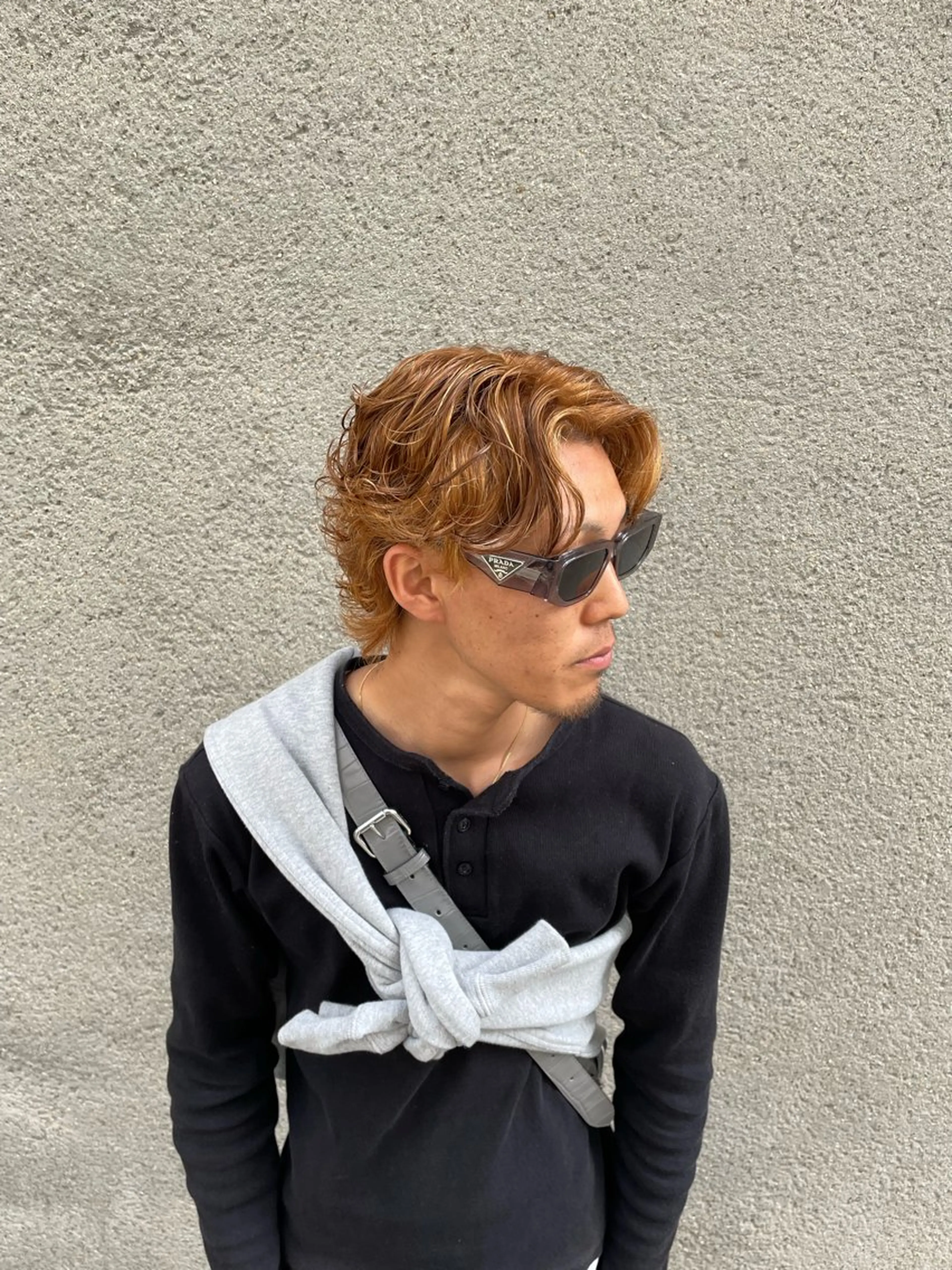 カラー パーマ メンズ メンズハイライト メンズパーマ ハイライトカラー 外国人風カラー カット ヘアカラー パーマ トリートメント 慎太朗/パーマ/ボブ /センターパートのヘアスタイル