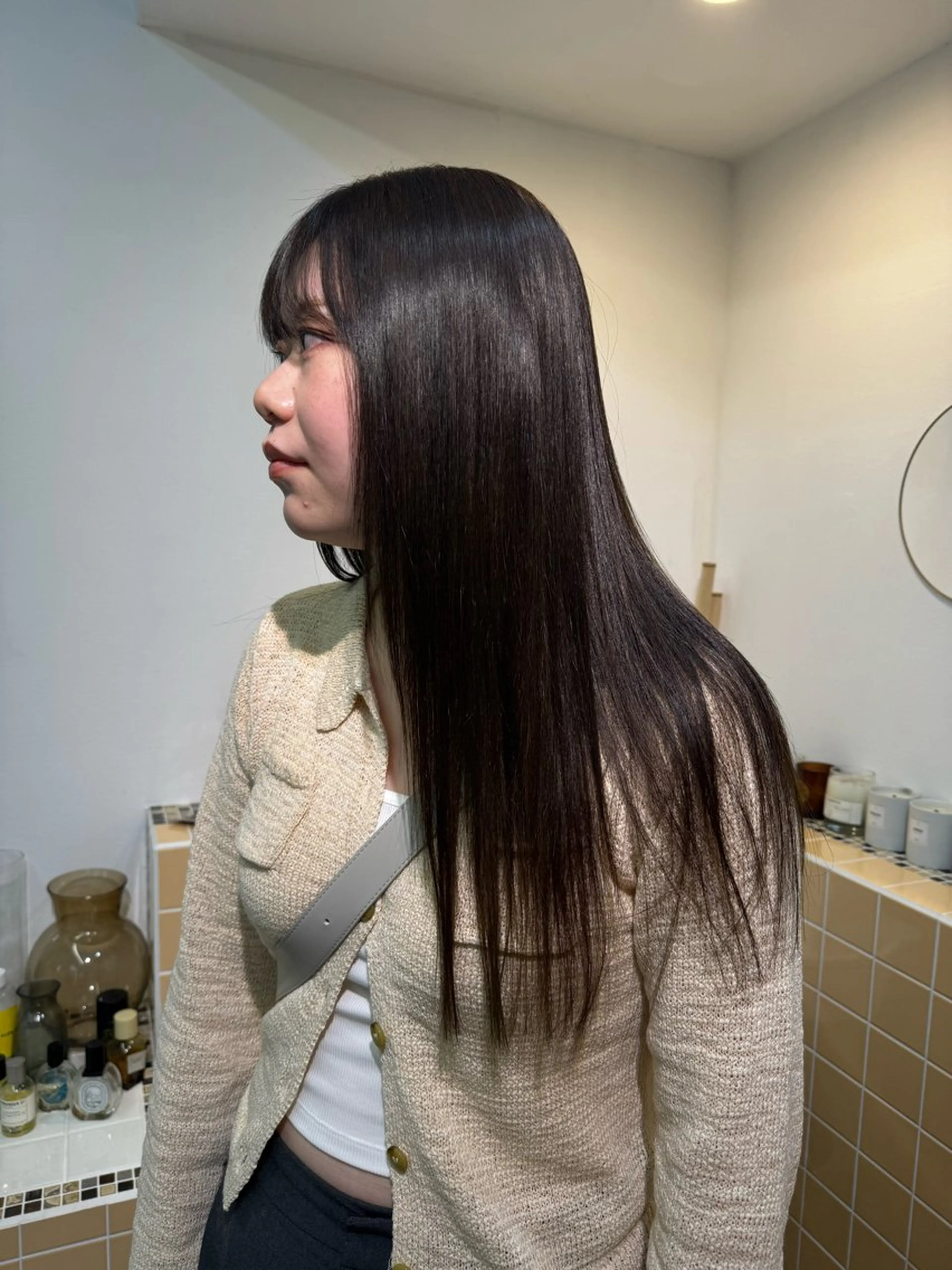 セミロング 髪質改善 トリートメント Seeknext // Rukaのヘアスタイル