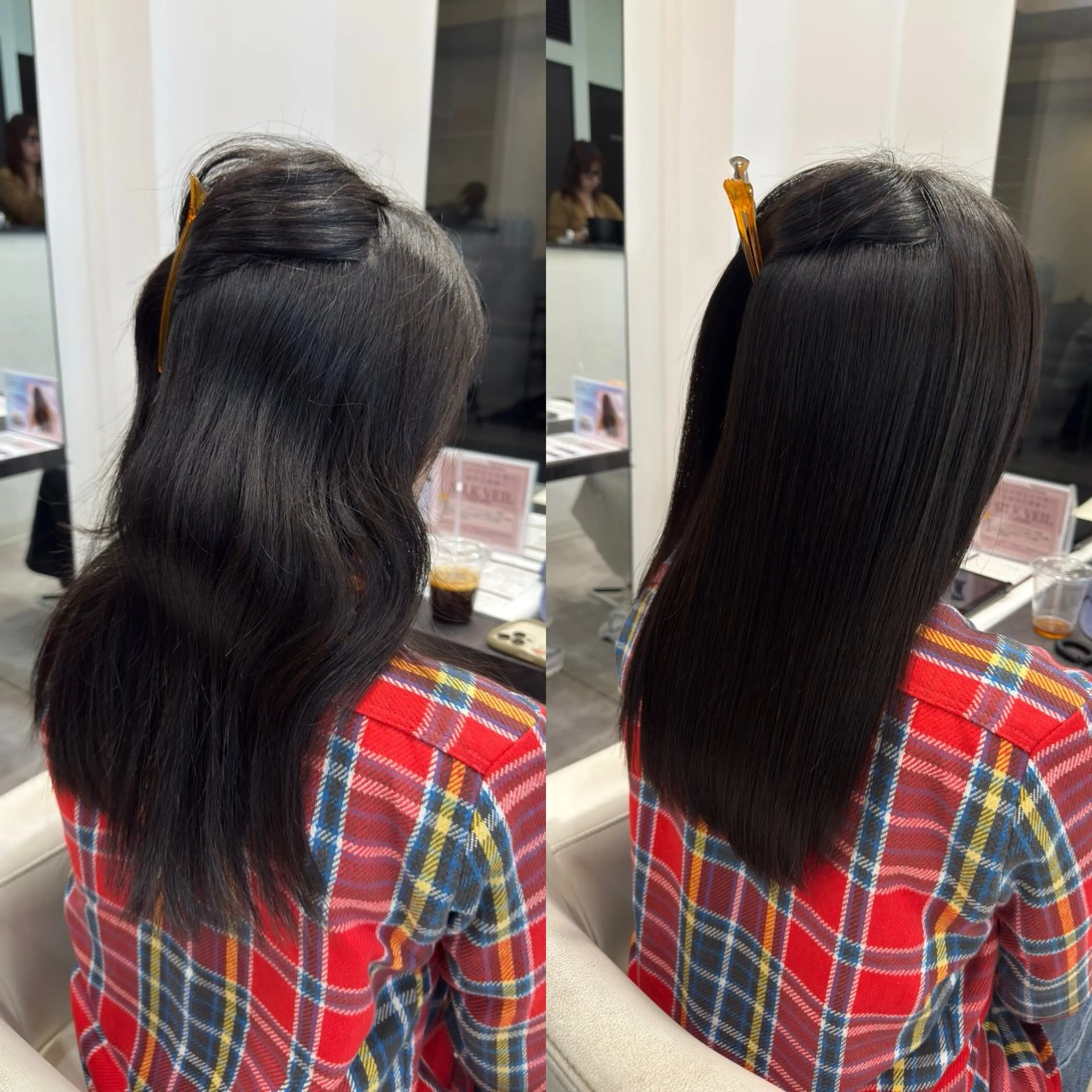 ロング パーマ 縮毛矯正 トリートメント ✨大人韓国レイヤー ✨吉原 潤✨のヘアスタイル