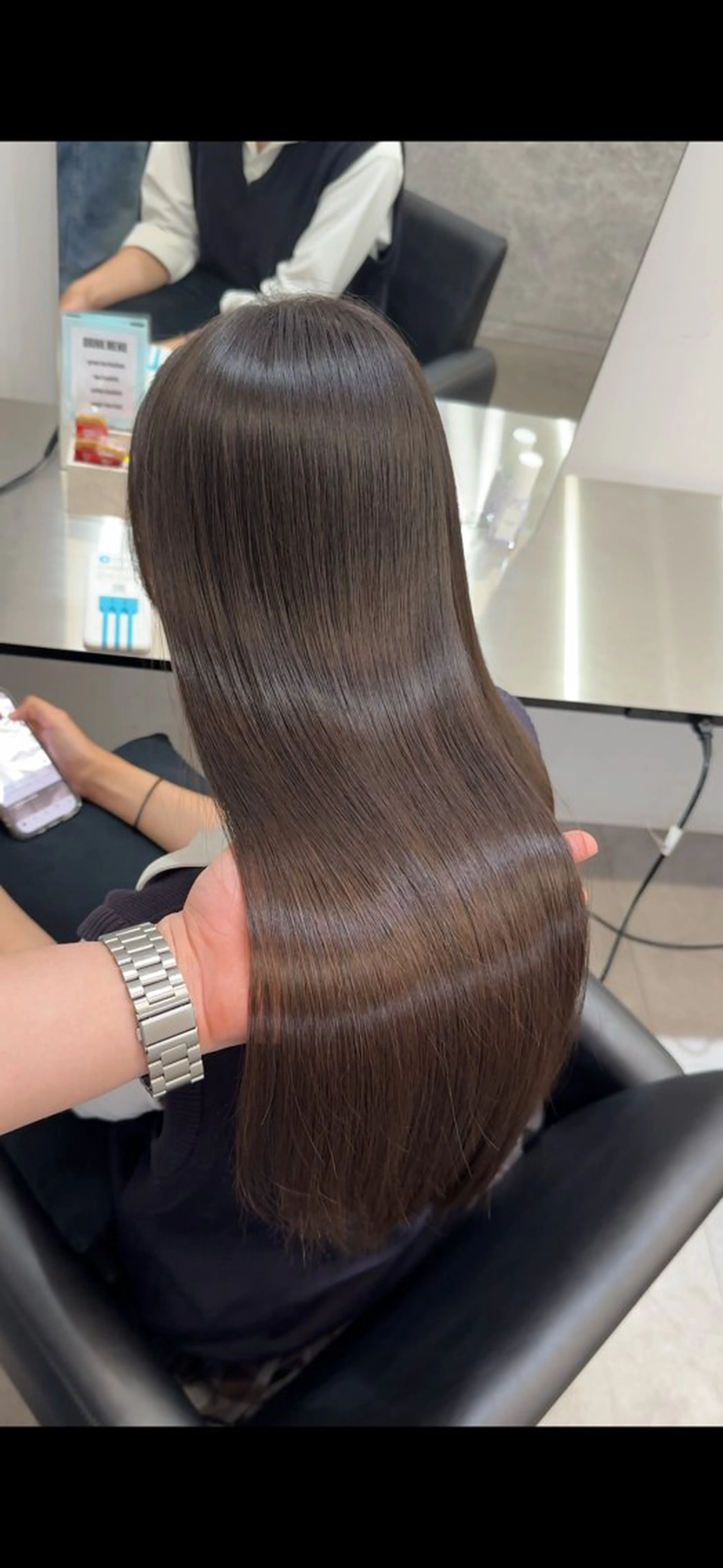 ロング ケアカラー 髪質改善 縮毛矯正 トリートメント 酸性ストレート 髪質改善×縮毛矯正 Core 片山健太のヘアスタイル