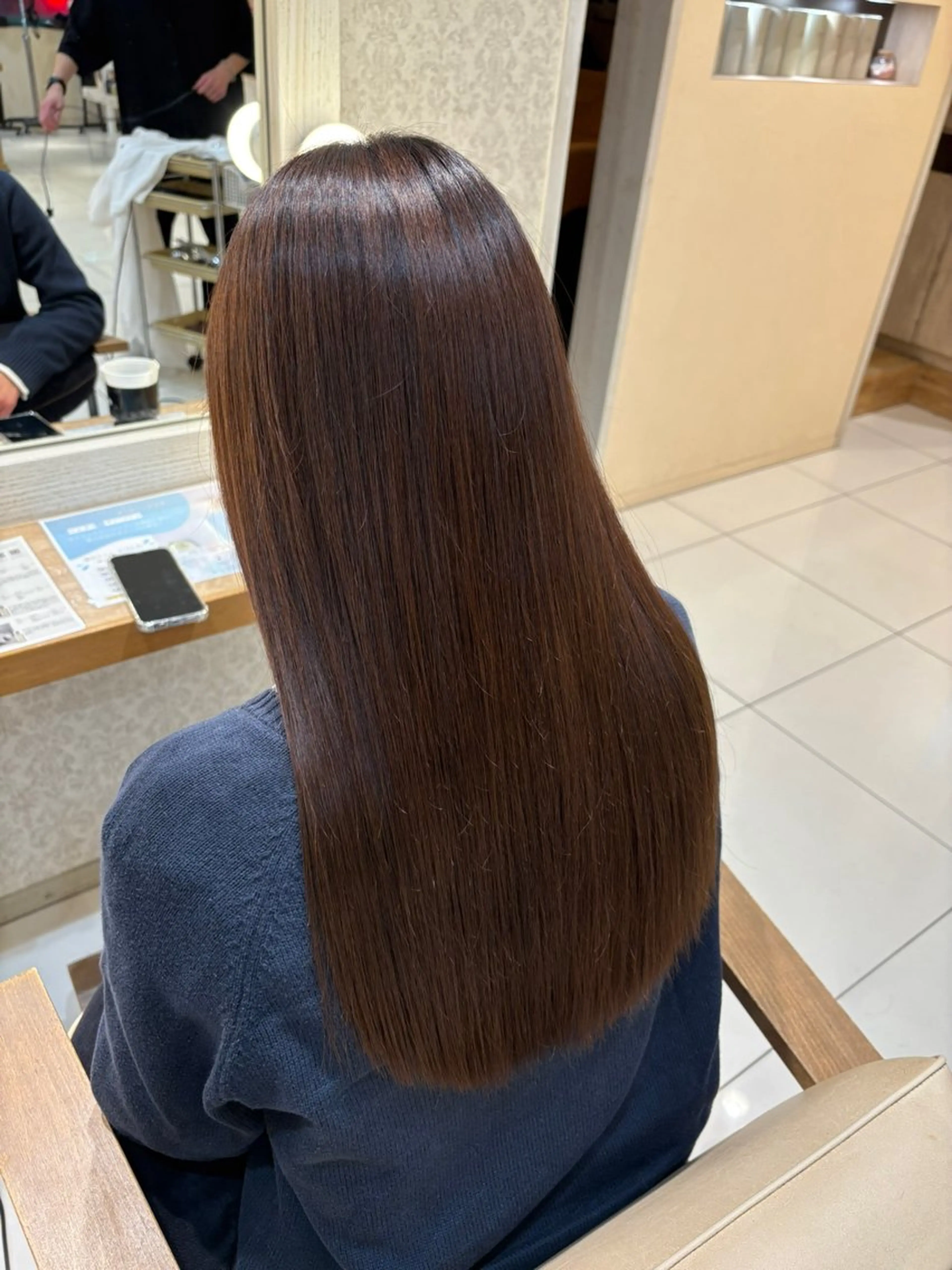 ロング 髪質改善 縮毛矯正 トリートメント 酸性ストレート 酸熱トリートメント 縮毛矯正 本厚木｜縮毛矯正/ 髪質改善/専門サロンのヘアスタイル