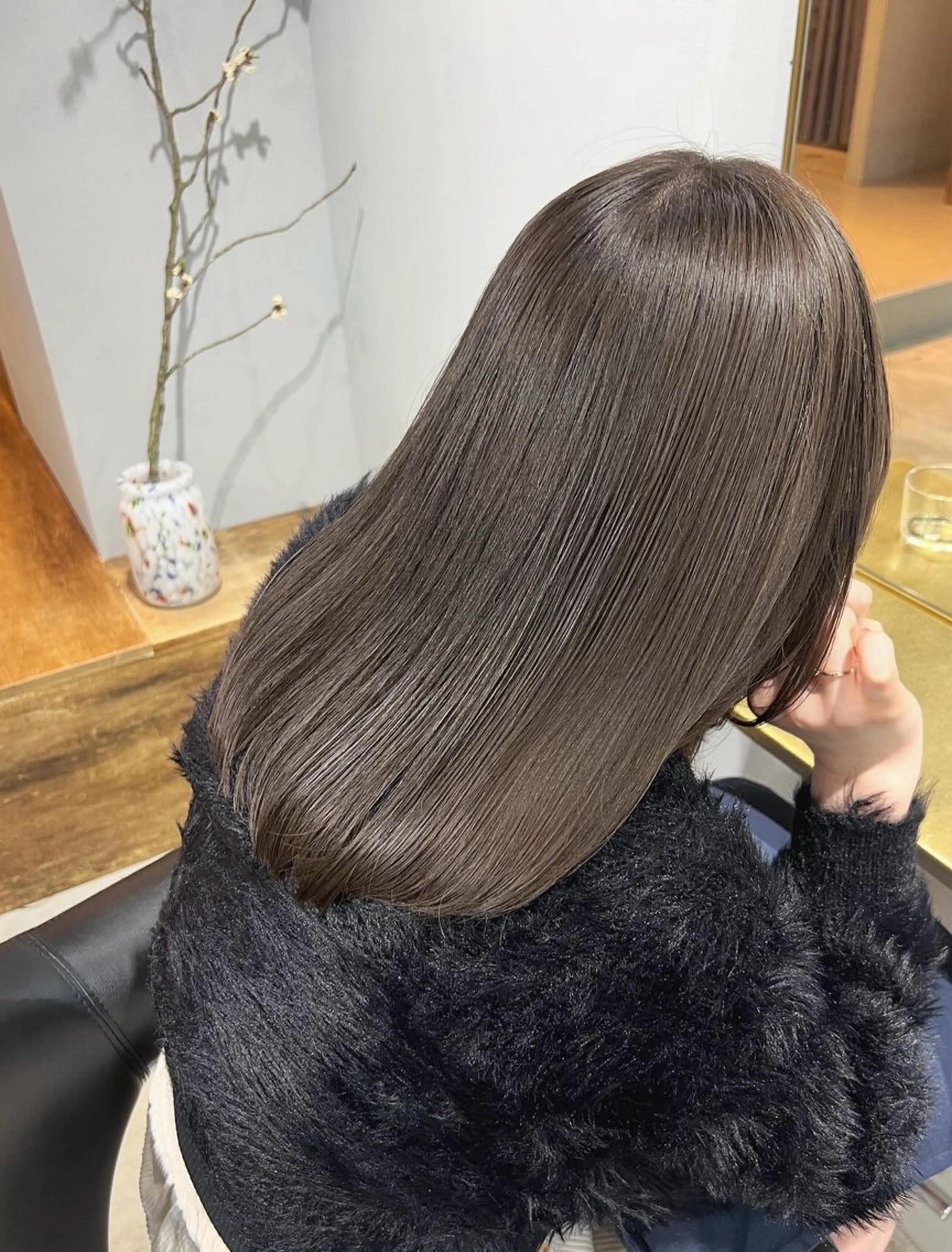 ミディアム カラー ヘアカラー トリートメント akane/ボブ /オリーブベージュのヘアスタイル